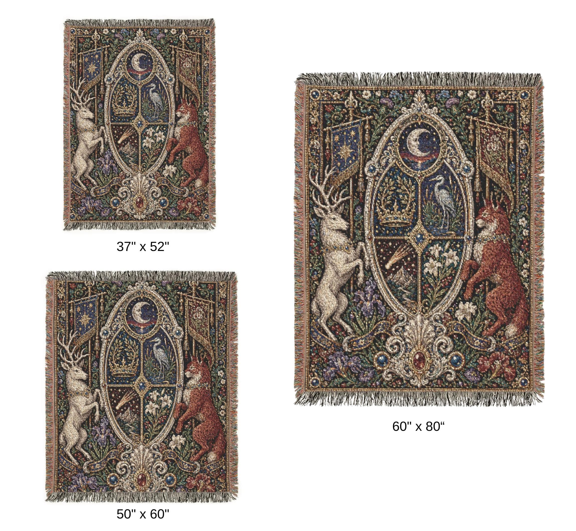 Heraldic Crest Large Tapestry Wall Hanging Gothic Floral Wall Art Medieval Castlecore Decor Woven Throw Blanket Regal Fantasy Room Accent - image 5