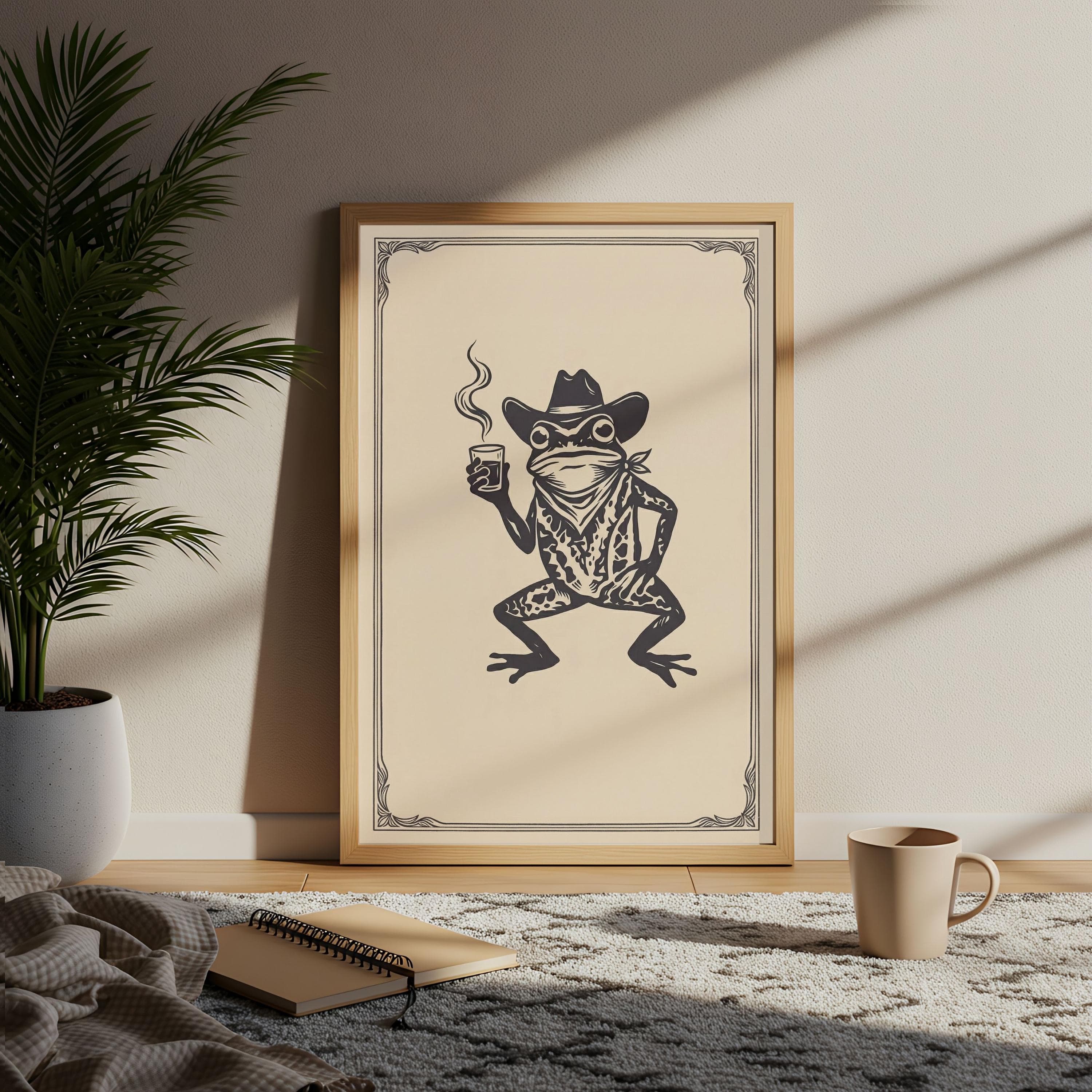 Cowboy Frog Poster, Western Gothic Wall Art, Goblincore Frog Vintage Print - image 5