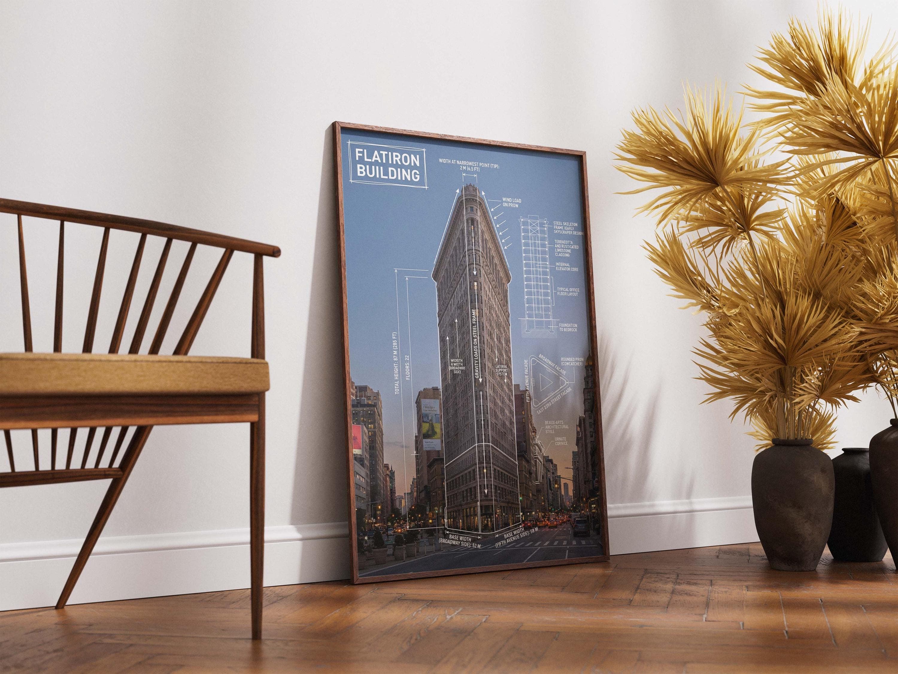 Flatiron Building Blueprint Poster | NYC Skyscraper Technical Drawing | Structural Engineer Gift | Architect Office Wall Art - image 5