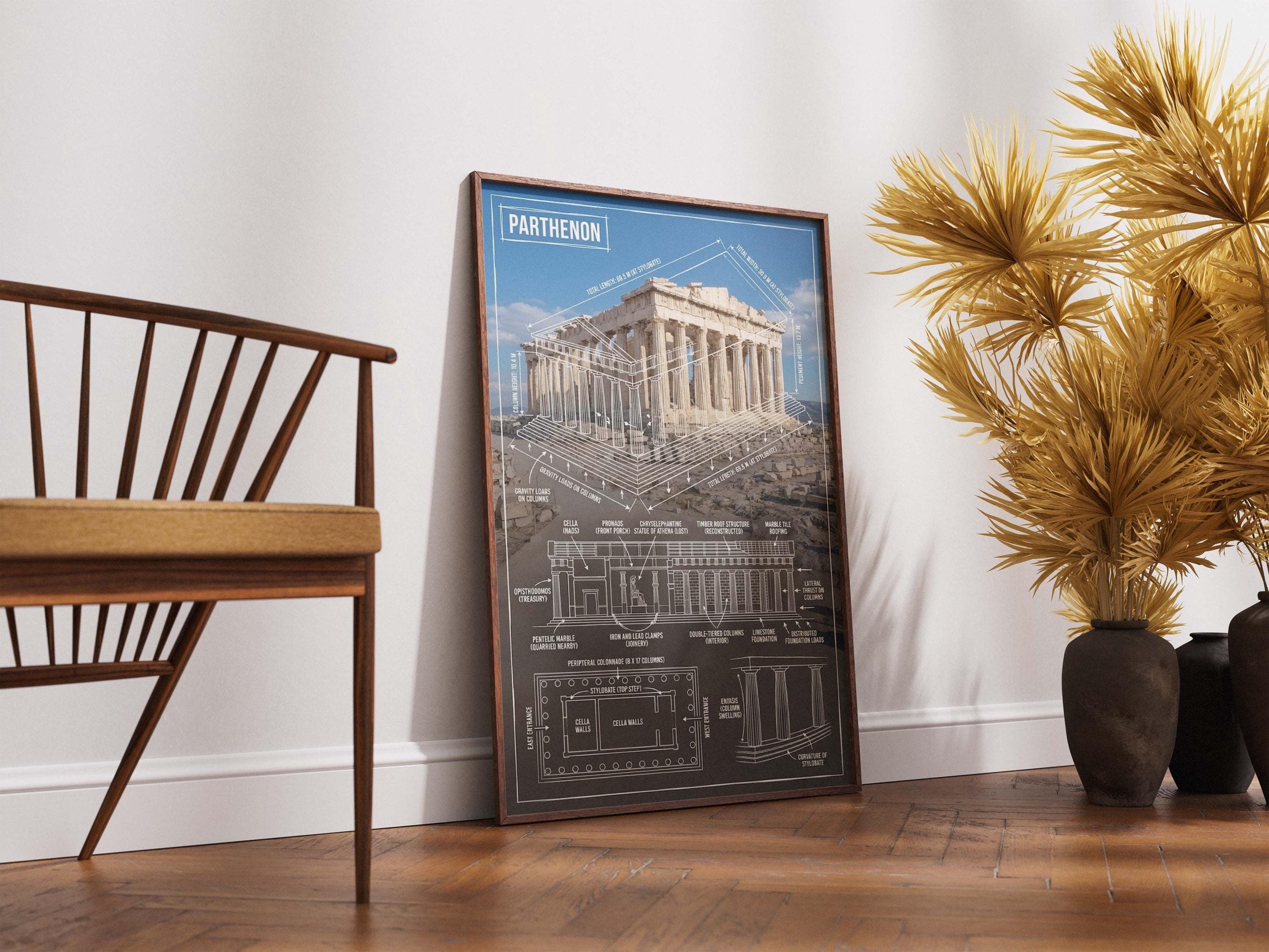Parthenon Blueprint Poster | Ancient Greek Architecture Art Print - image 5