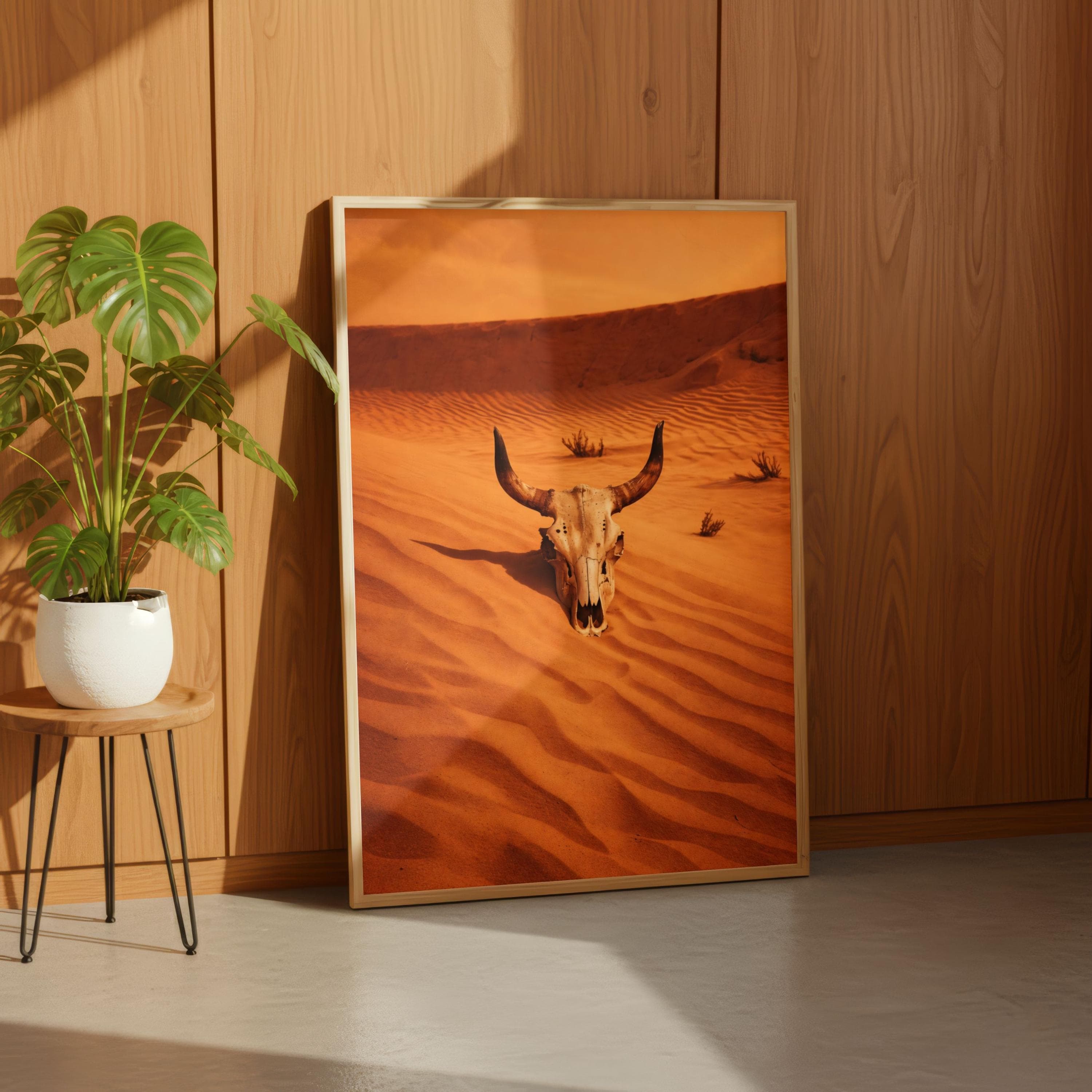 Western Gothic Poster, Cow Skull Desert Photography, Dark Americana Wall Art - image 4