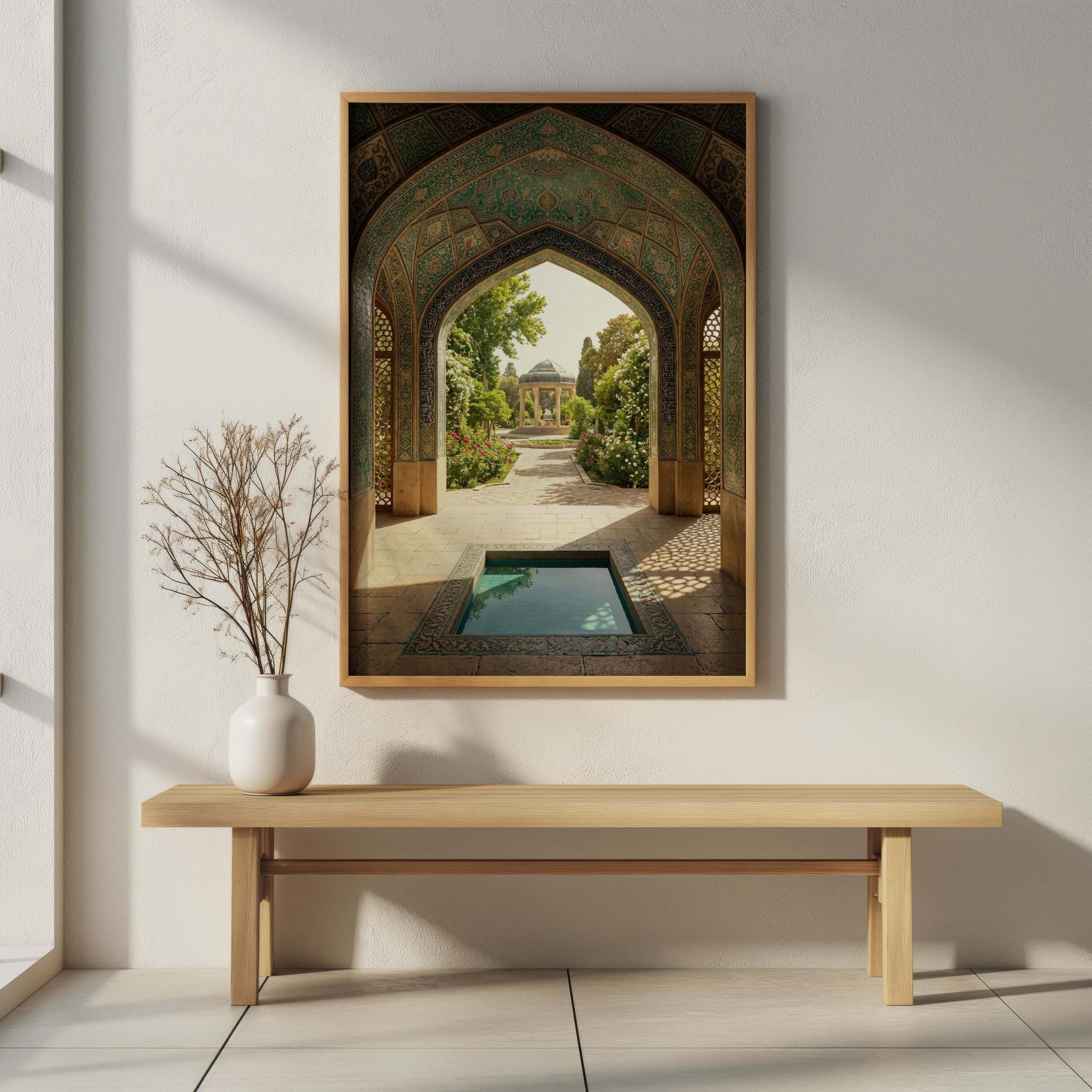 Tomb of Hafez Print, Persian Garden, Turquoise Arc - image 5