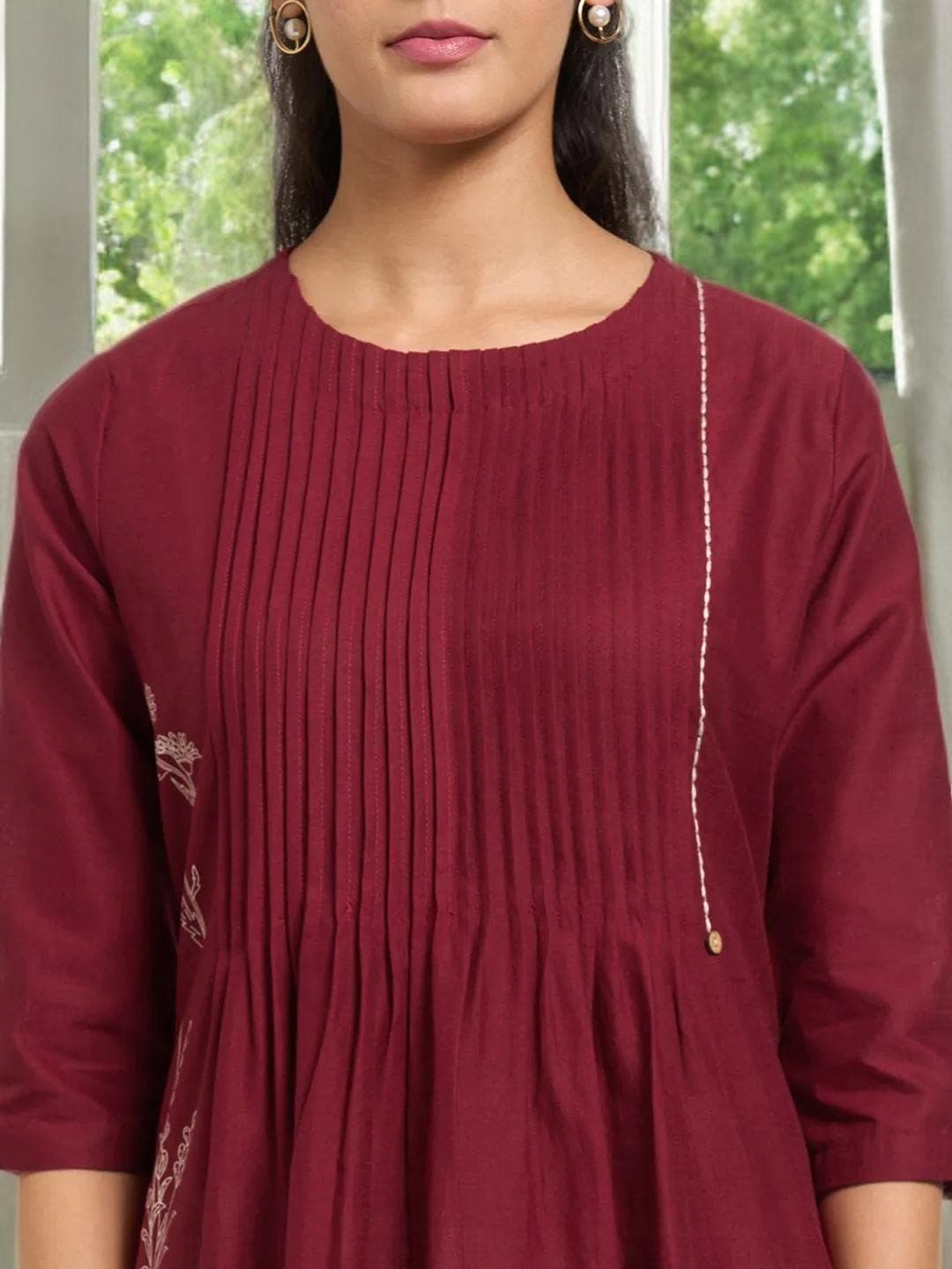 Red Kurta Indian Festival Traditional Wear - image 4