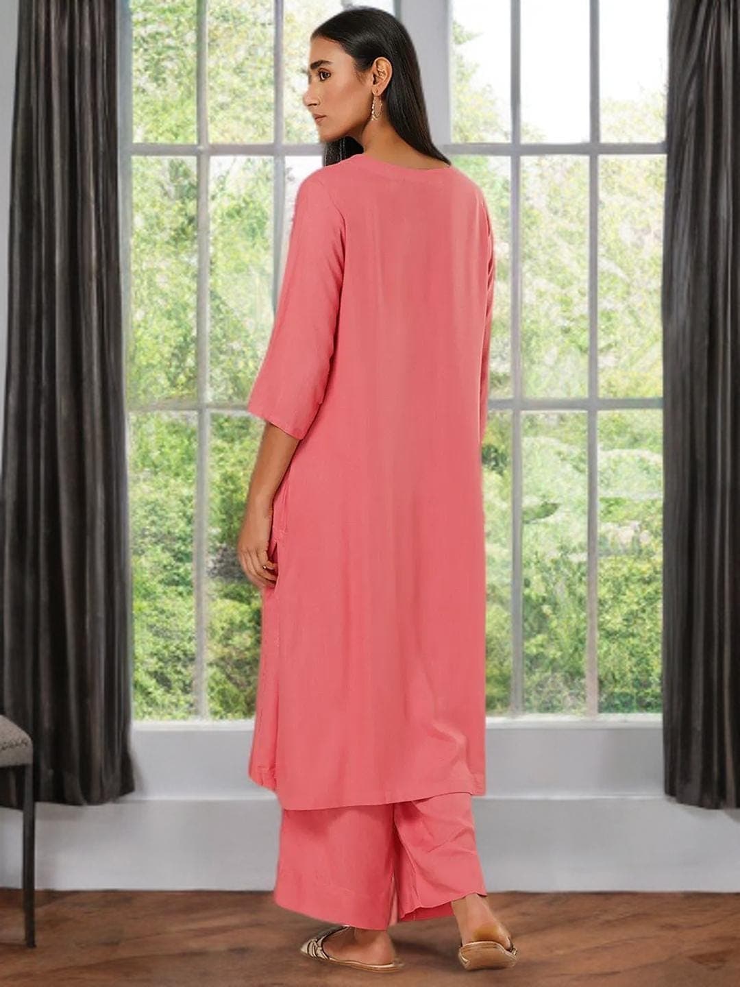 Pink Kurta Suit Mehndi Ceremony Outfit - image 3