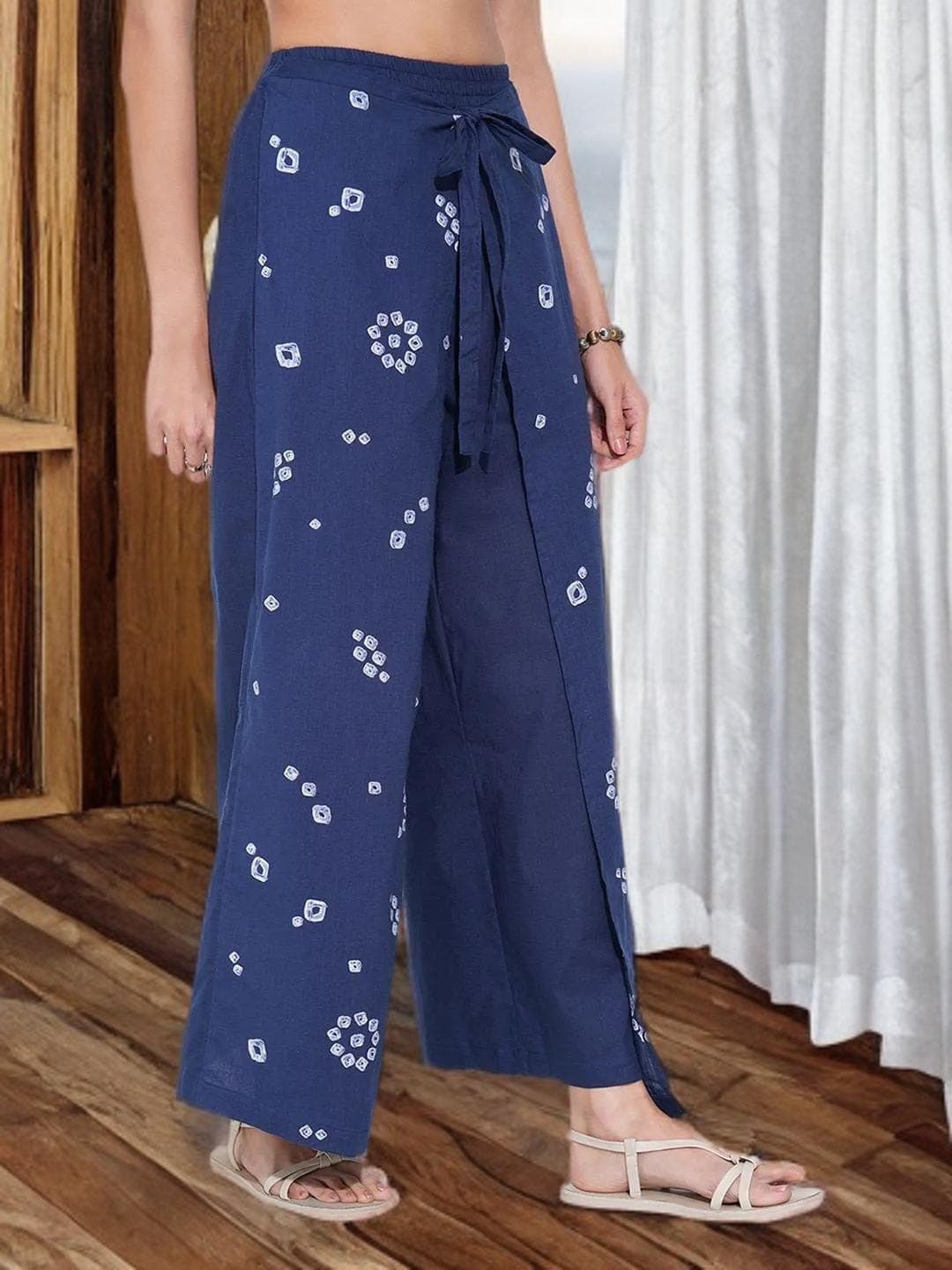 Bandhani Palazzos Indian Traditional Bottom Wear - image 4