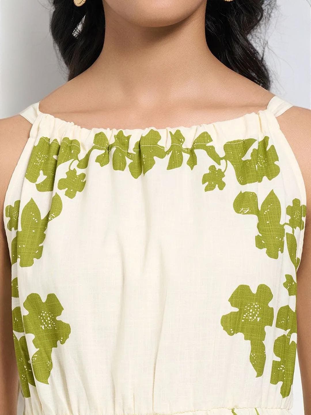 Floral Maxi Dress Halter Neck Summer Gown - image 3