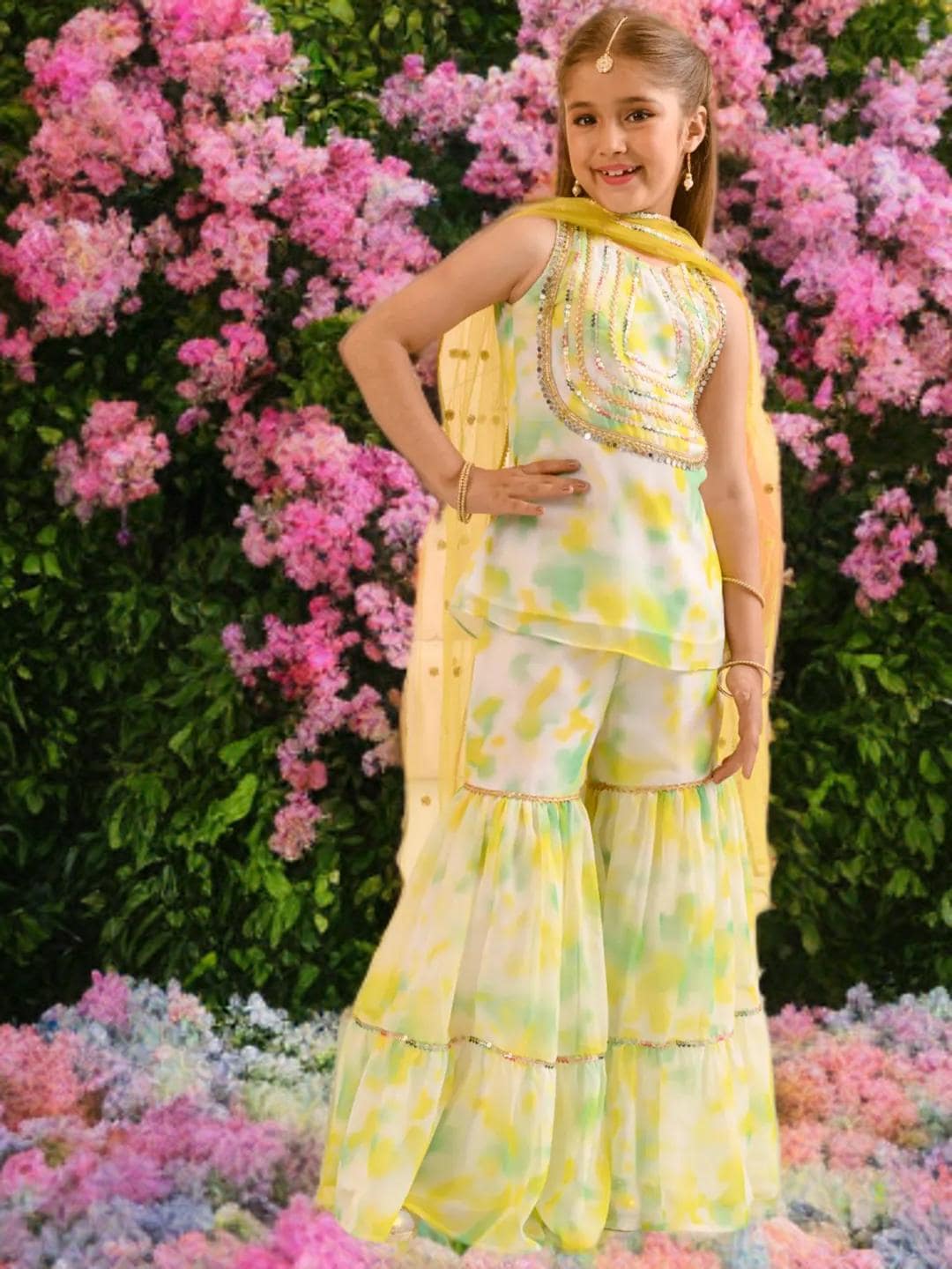 Kids Eid Outfit | Gotta Patti Sharara Set for Girls - image 3