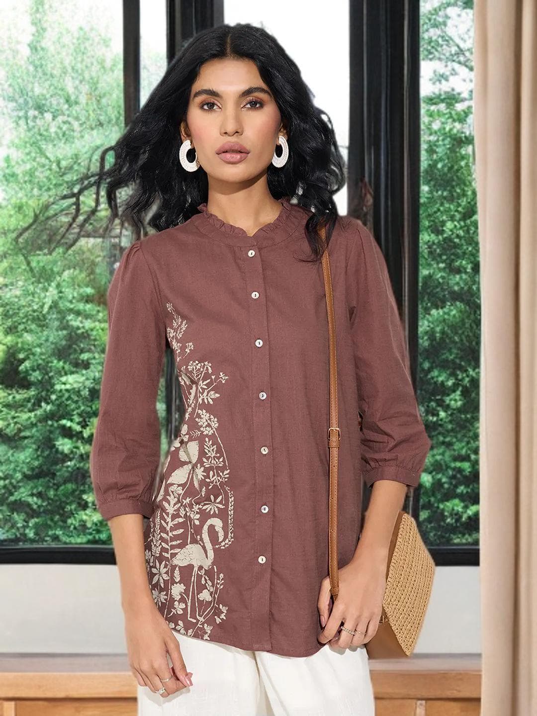 Coastal Grandmother Tunic Linen Look Top - image 5