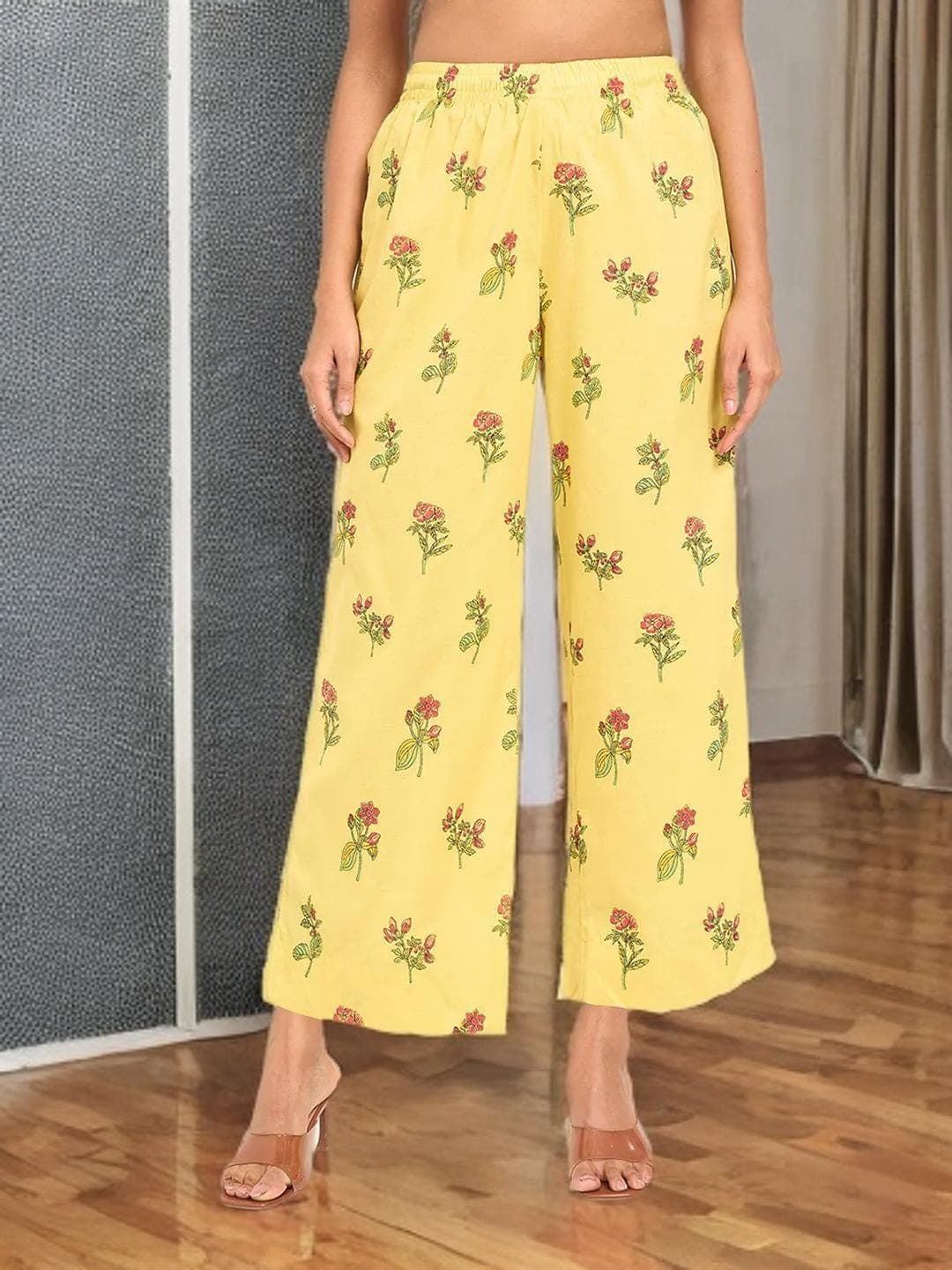 Olive Green Palazzos Indian Ethnic Wide Leg