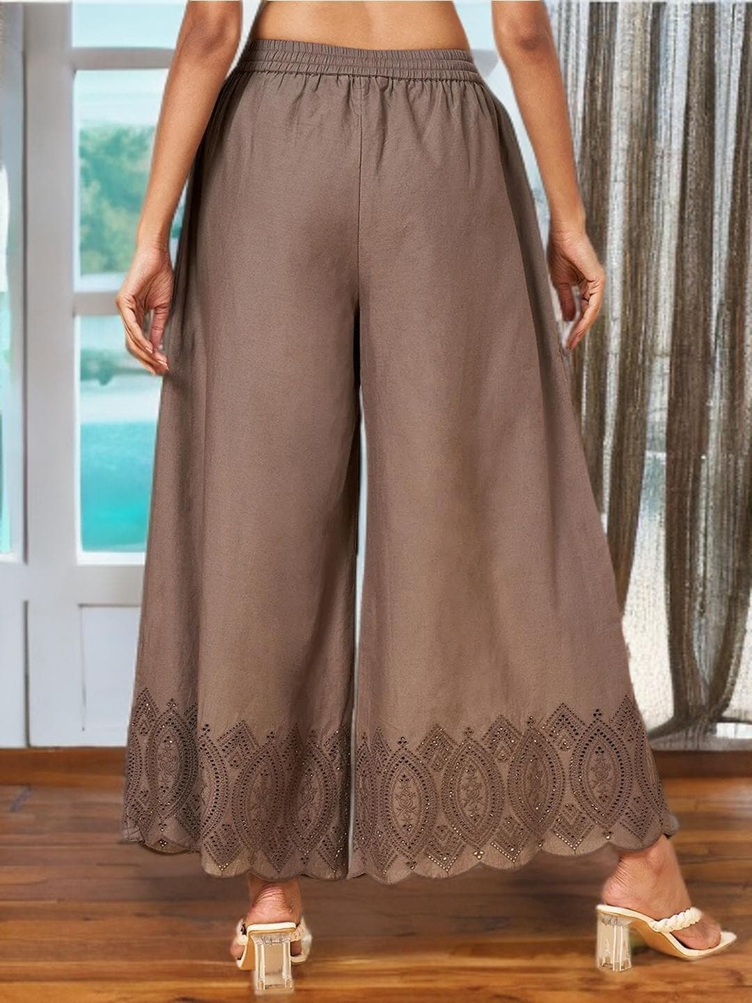 Charcoal Palazzos Indian Ethnic Flared Bottoms - image 5