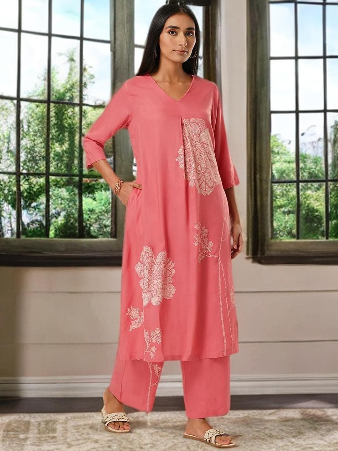 Pink Kurta Suit Mehndi Ceremony Outfit - image 4