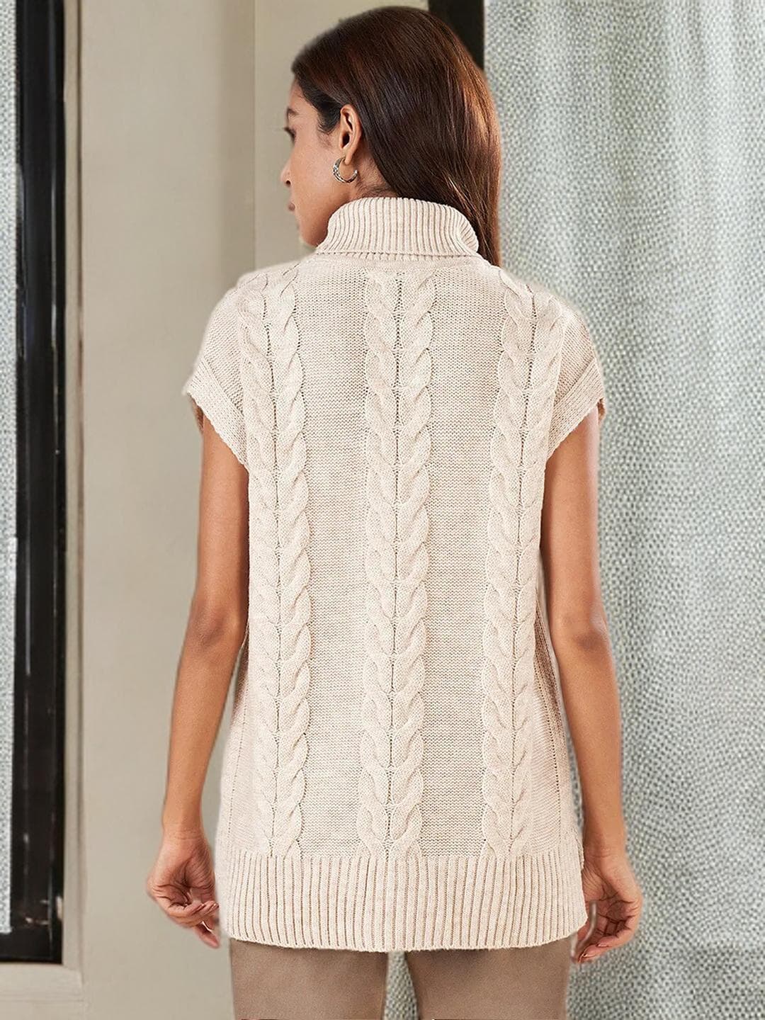 Grey Cable Knit Sweater Winter Pullover Womens - image 5
