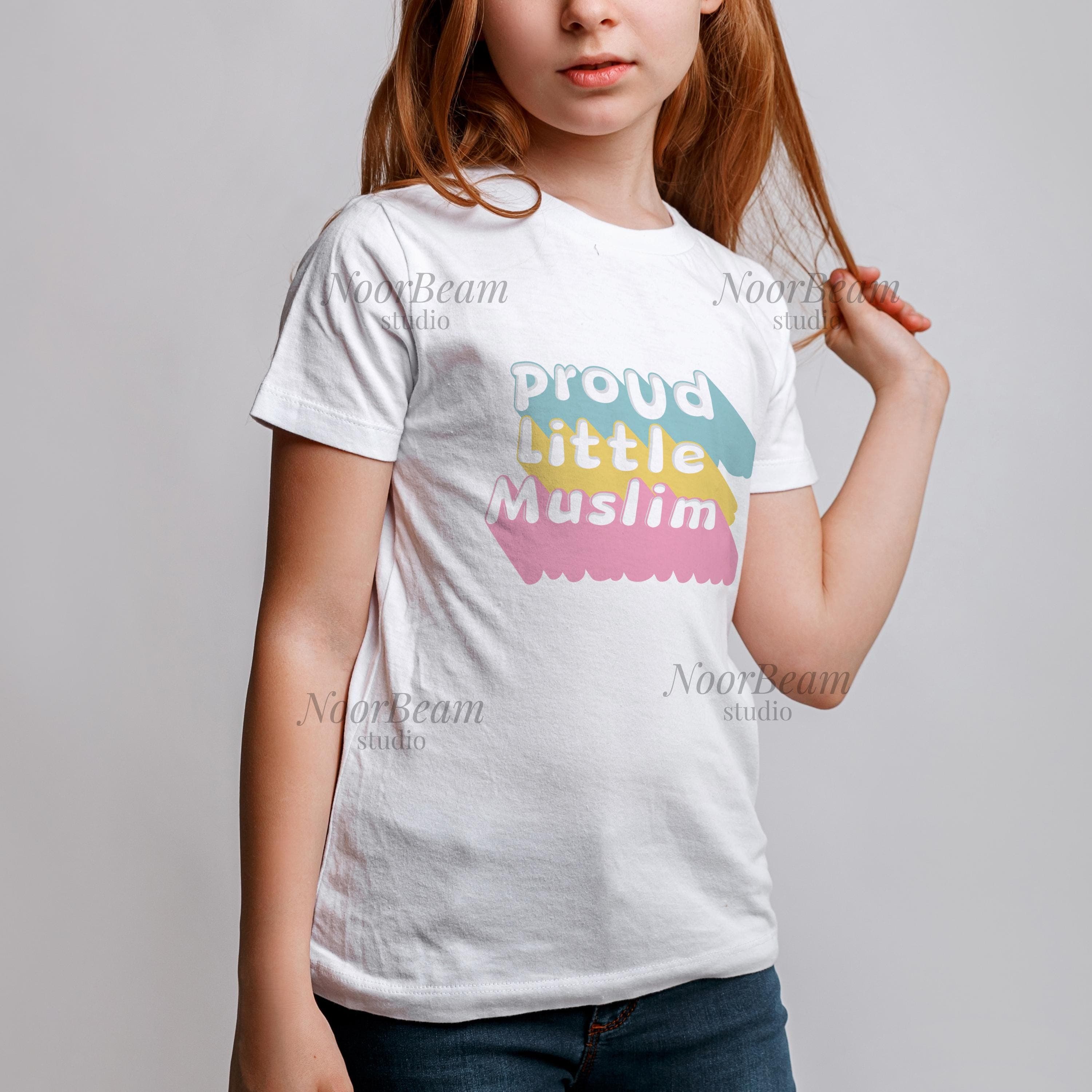 Proud Muslim Graphic T-shirt PNG | Islamic Kids Shirt Design Printable (Instant Download)