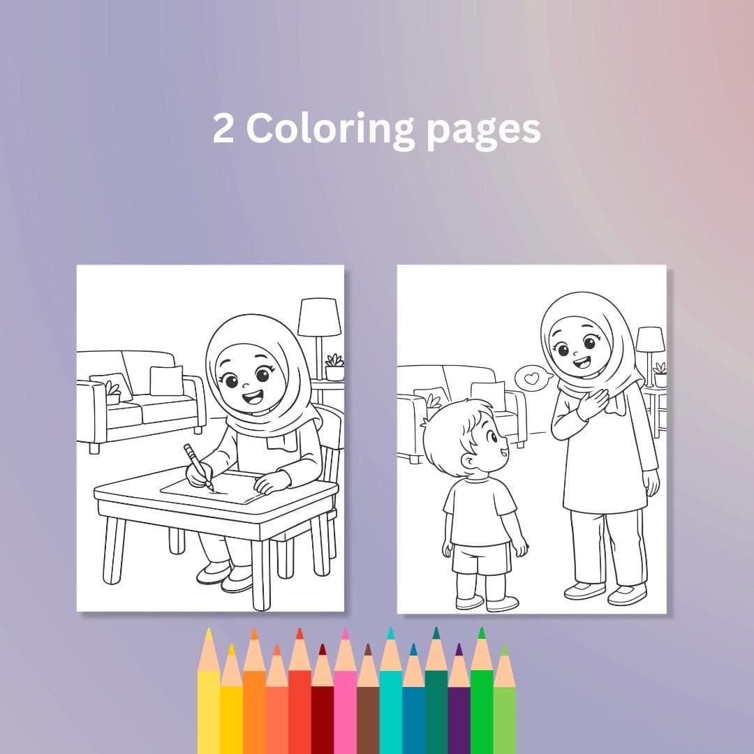 Islamic Kids Story & Coloring Book | Printable Children Book | Digital Storybook - image 4