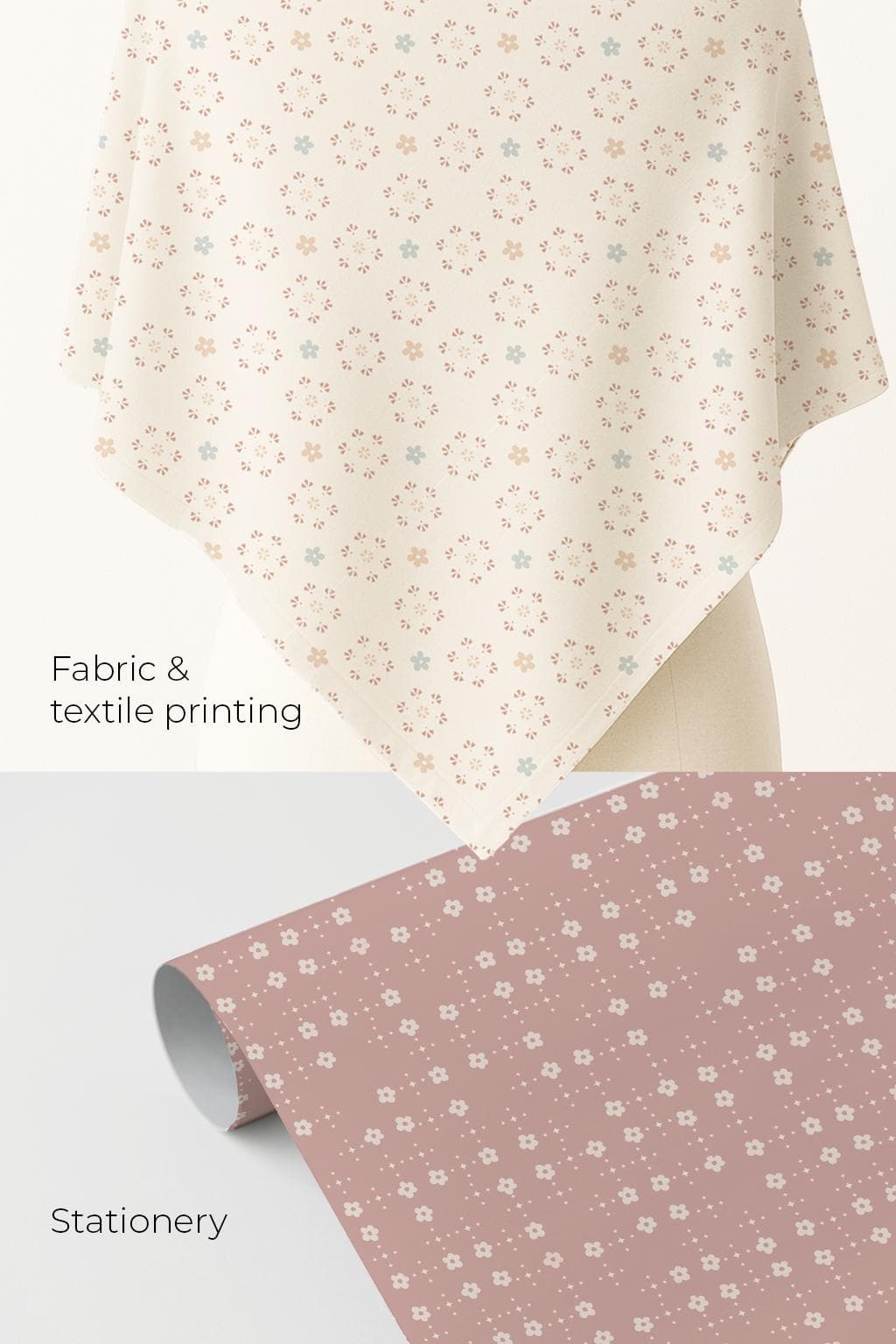 Floral Seamless Pattern | Soft Pastel Fabric Design (Digital Download) - image 3