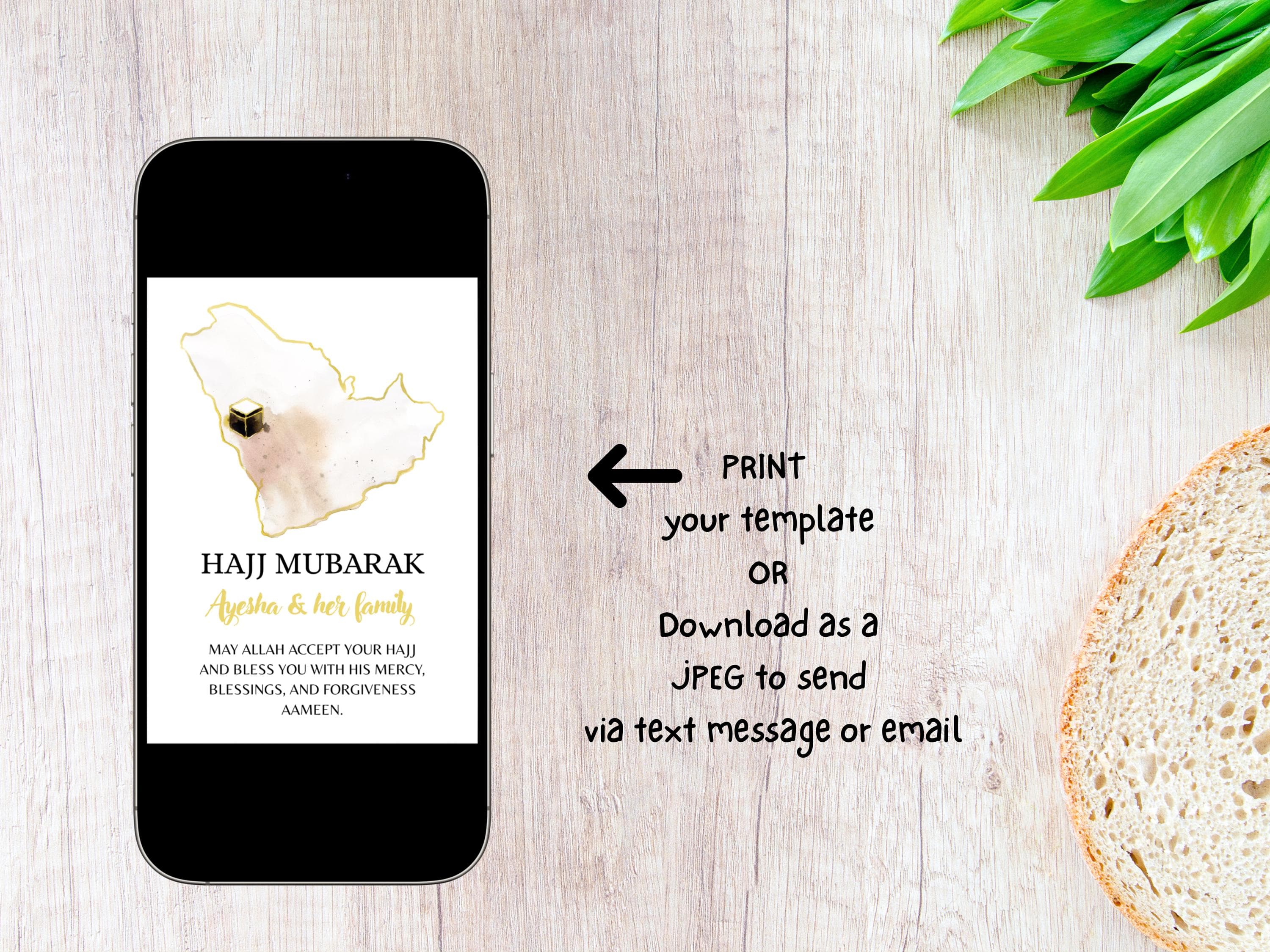 Customized Hajj Mubarak Card, Hajj Mubarak Card, Hajj Card Printable, Hajj Greeting Card, Custom Hajj Mubarak Card, Hajj Card - image 4