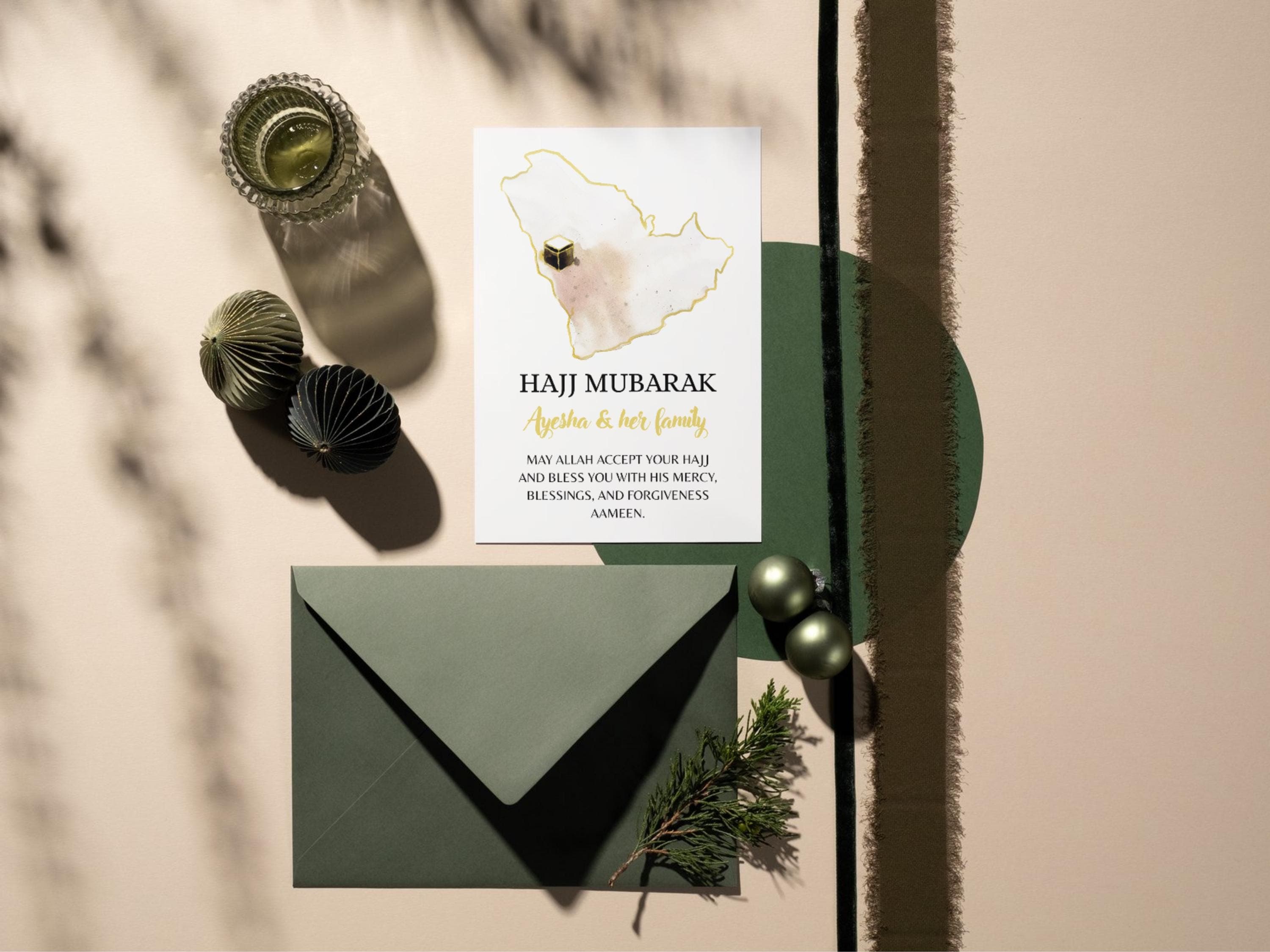 Customized Hajj Mubarak Card, Hajj Mubarak Card, Hajj Card Printable, Hajj Greeting Card, Custom Hajj Mubarak Card, Hajj Card - image 3