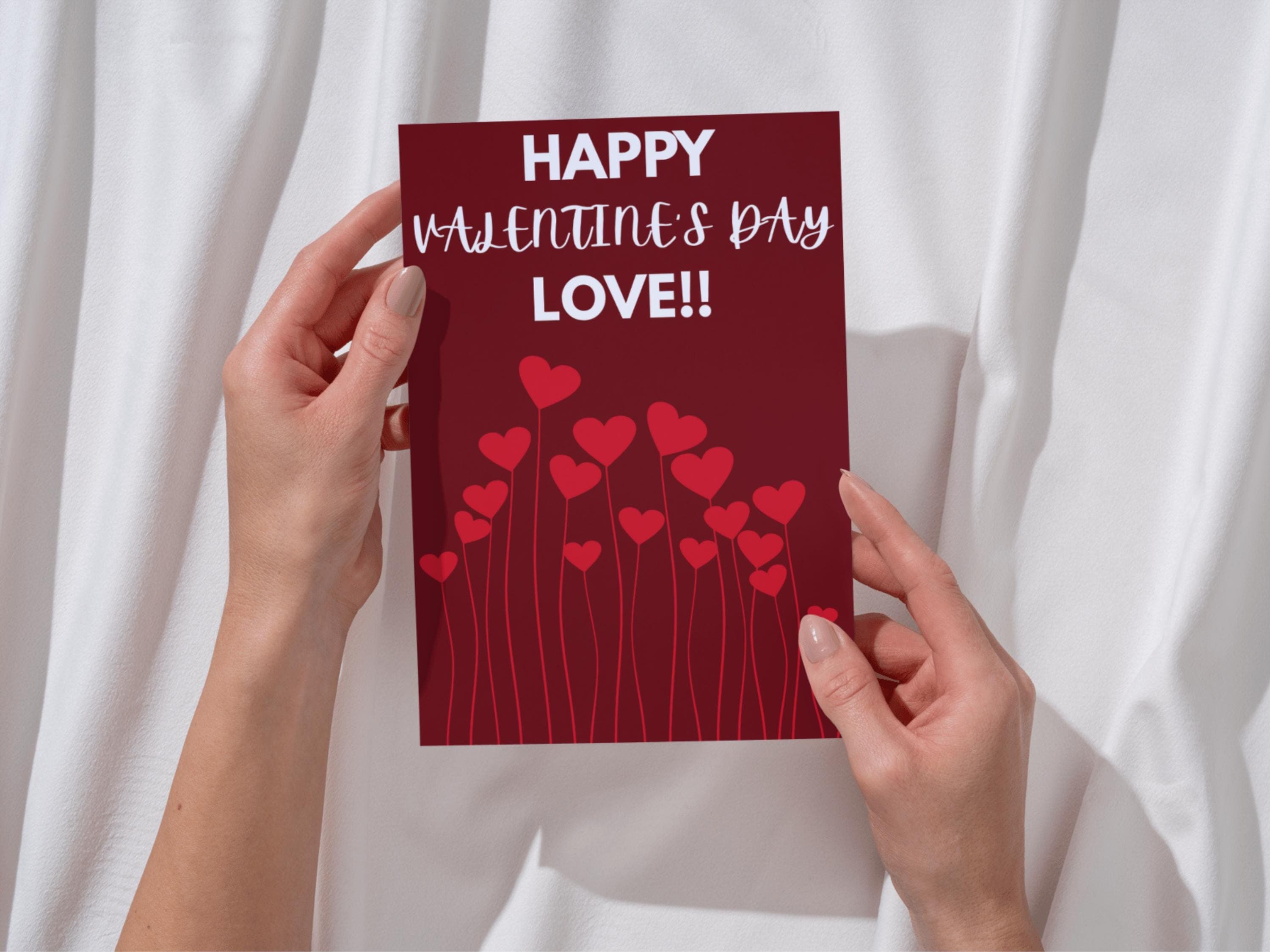 Valentine's Day Card Editable Template, Instant Download, Greeting Card, Minimalist Red Card, Digital Download - image 4