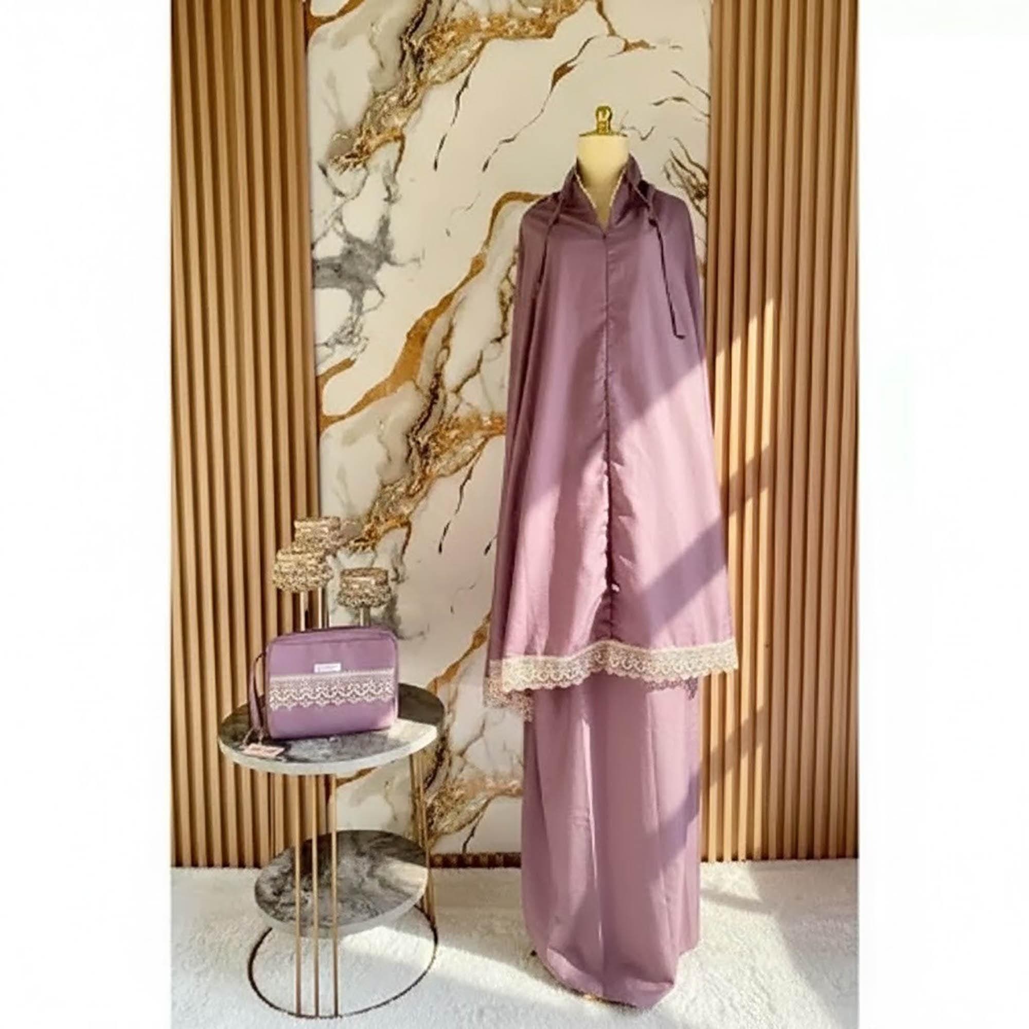 Jumbo Cotton Prayer Dress with Lace Trim & Zipper - image 5