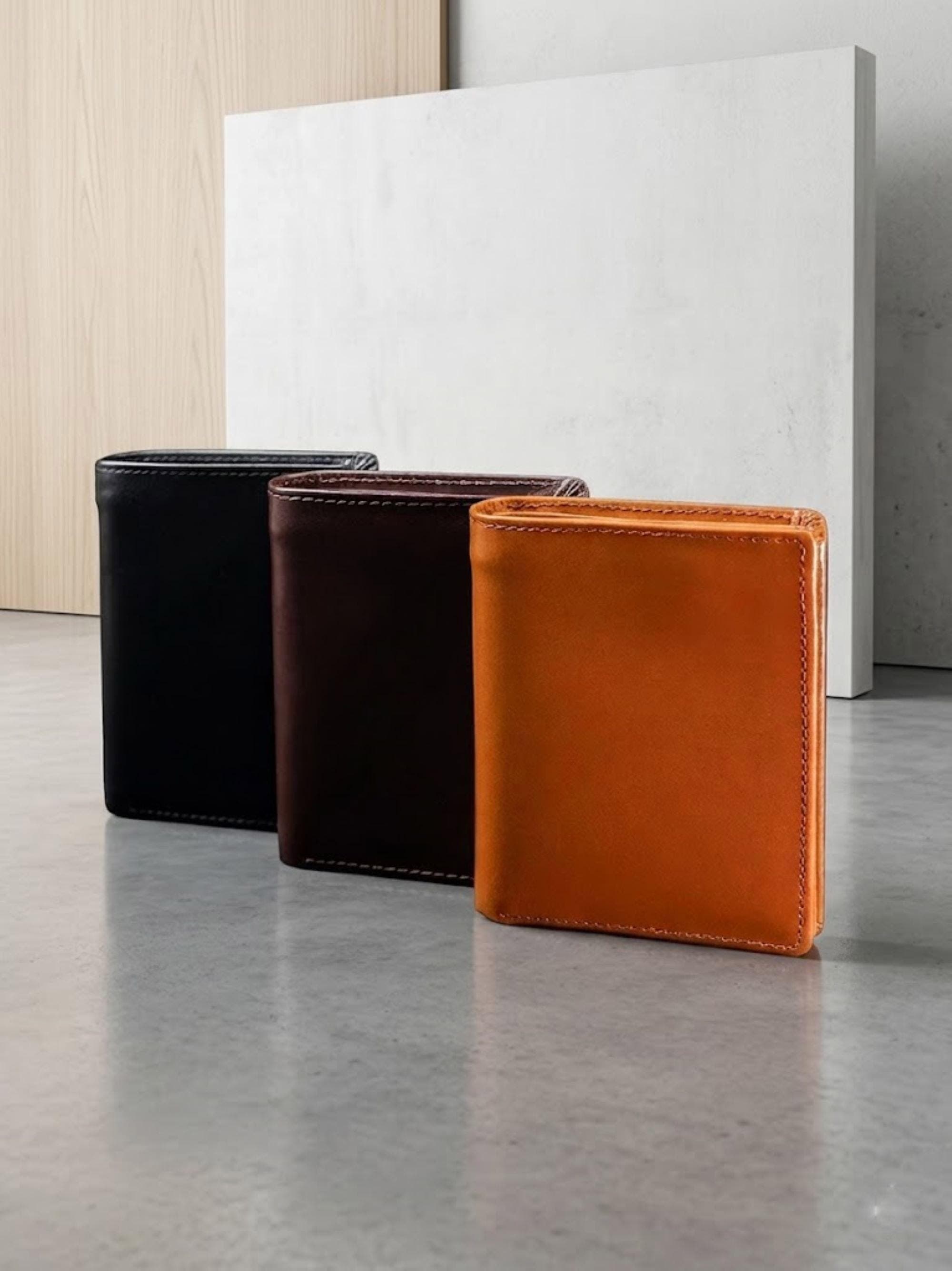 Personalized Genuine Leather Slim Bifold Wallet, Custom Engraved for Him