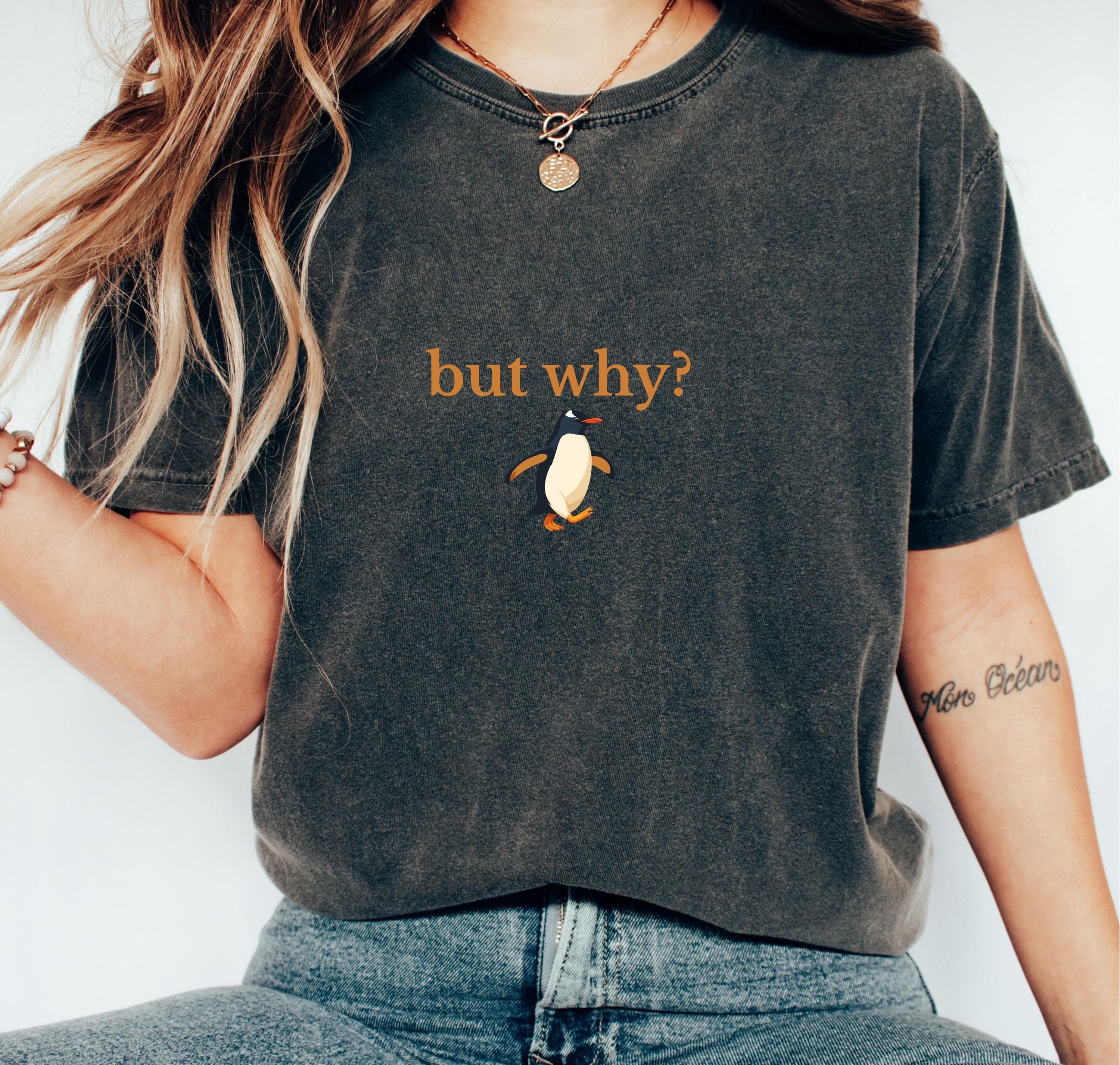 But Why Penguin Meme Png Svg | Vintage Nihilist Penguin Design | Funny Hiking Art for Cricut & Silhouette