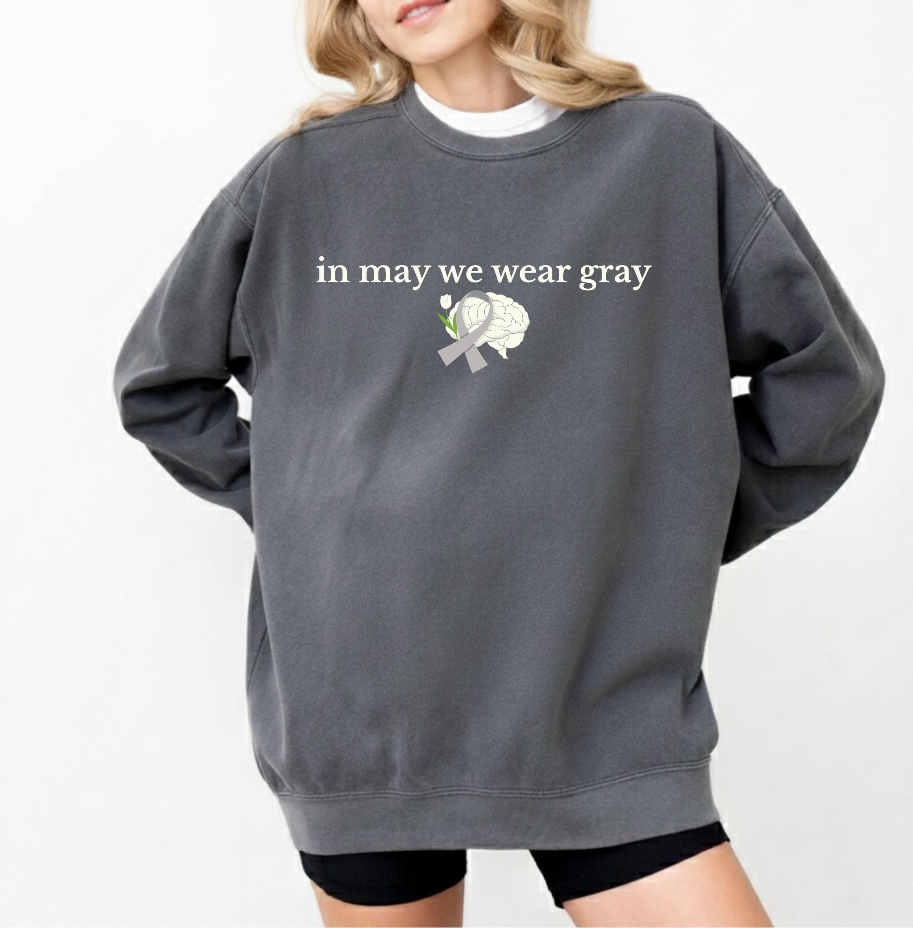 In May We Wear Gray Png Svg | Brain Cancer Awareness | Brain Tumor Awareness | Go Gray In May | Gray Ribbon Design for Cricut & Silhouette