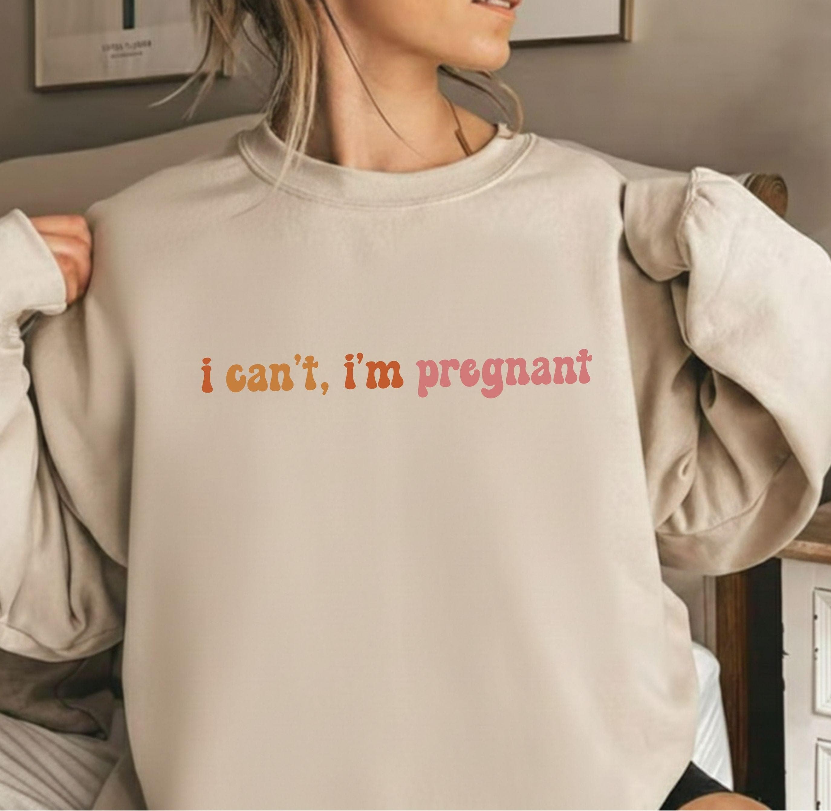 I Can't I'm Pregnant Png Svg | Pregnancy Announcement Tee | New Mom To Be Design | Funny Mom Art for Cricut & Silhouette - image 3