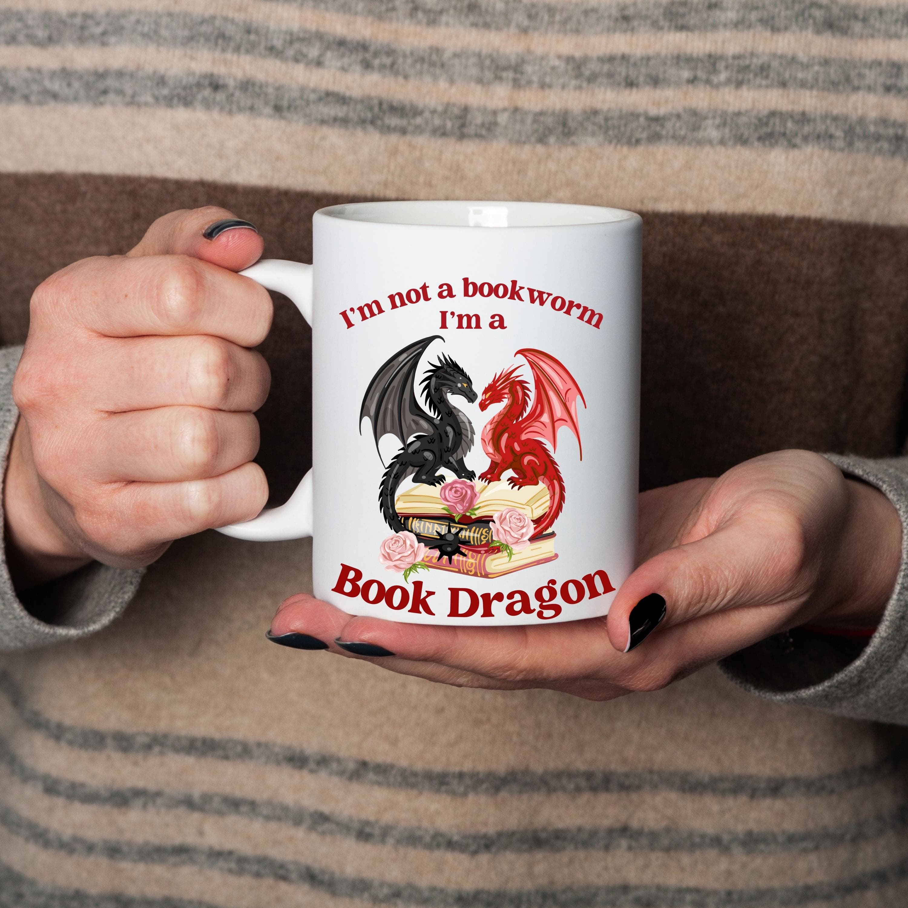 Book Dragon Png Svg | Book Lover 2 Png Svg | I'm Not A Bookworm | Fantasy Reader | Dragon Lover Gift for Cricut & Silhouette