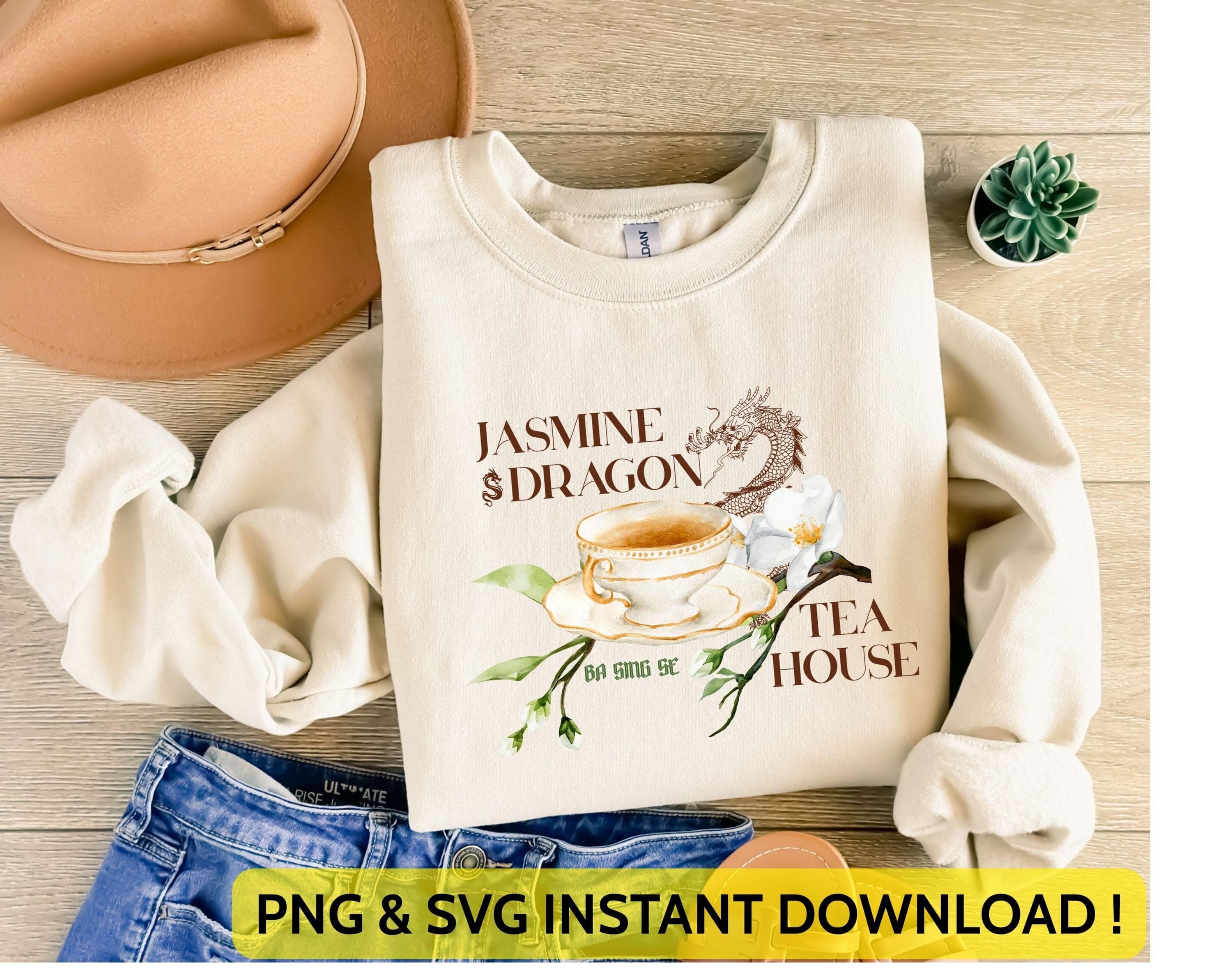 Jasmine Dragon Tea House SVG PNG | Uncle Iroh Fan Art | Anime Lovers Gift for Cricut & Silhouette