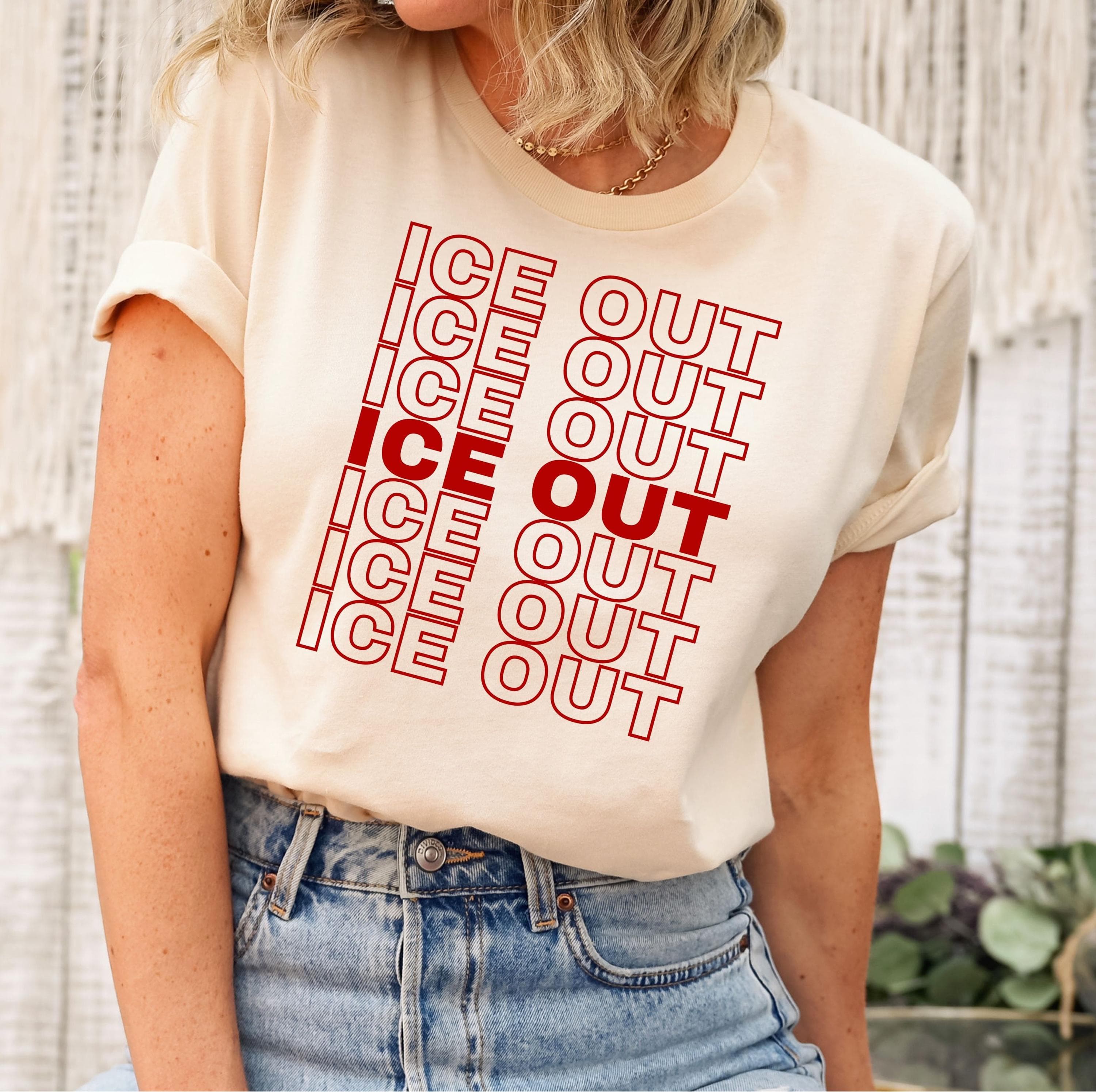 ICE Out Shirt Png Svg | Abolish ICE Baby Tee | No Human is Illegal | Pro Immigrant Gift for Cricut & Silhouette