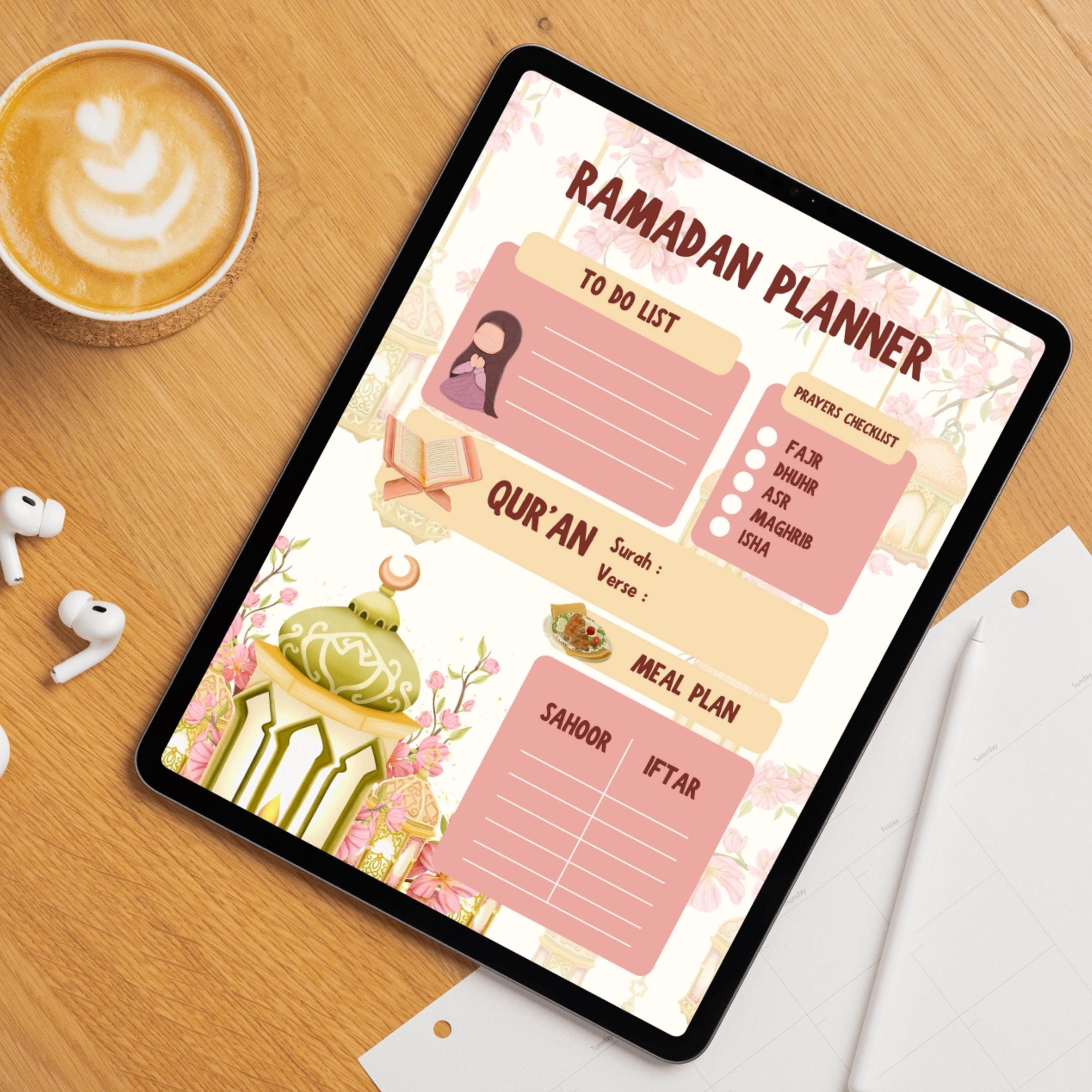 Ramadan Checklist Planner Pdf | Islamic Daily Prayer | Printable Ramadan 2026 Activity Chart Digital Design