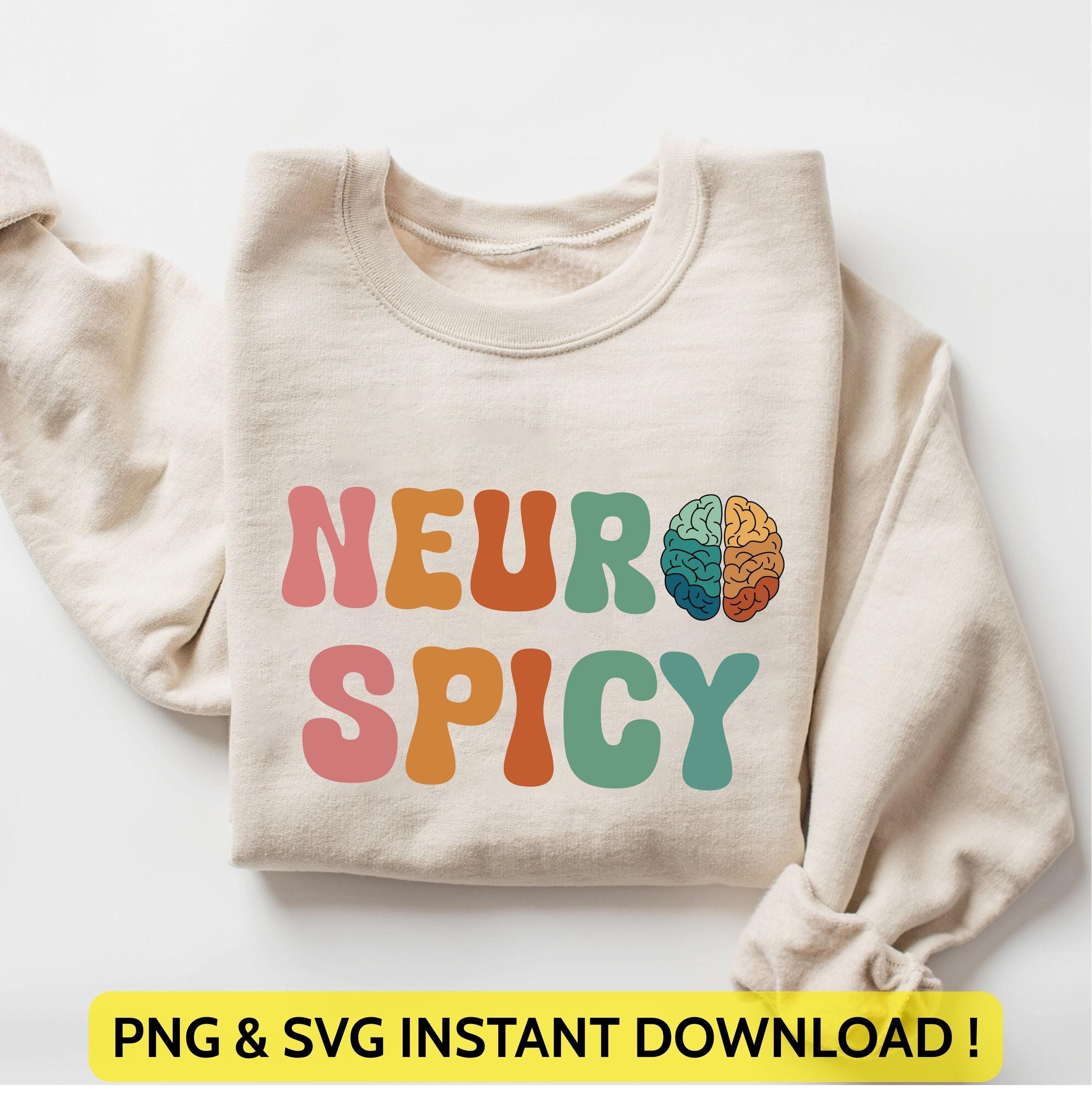 Neuro Spicy Png Svg | Neurodivergent Shirt Design | Funny Neurodiversity Png Svg | Autism Awareness Design for Cricut & Silhouette