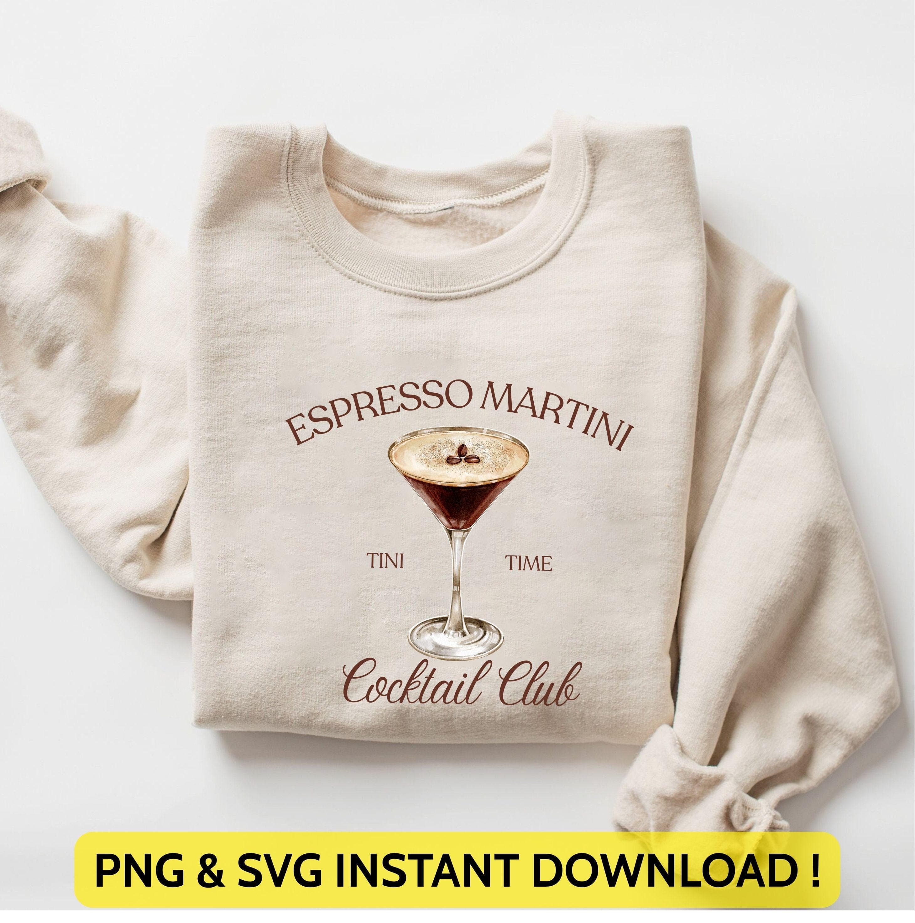Espresso Martini Cocktail Club Png Svg | Tini Time Design | Martini Drink Lover | Cocktail and Social Club  for Cricut & Silhouette