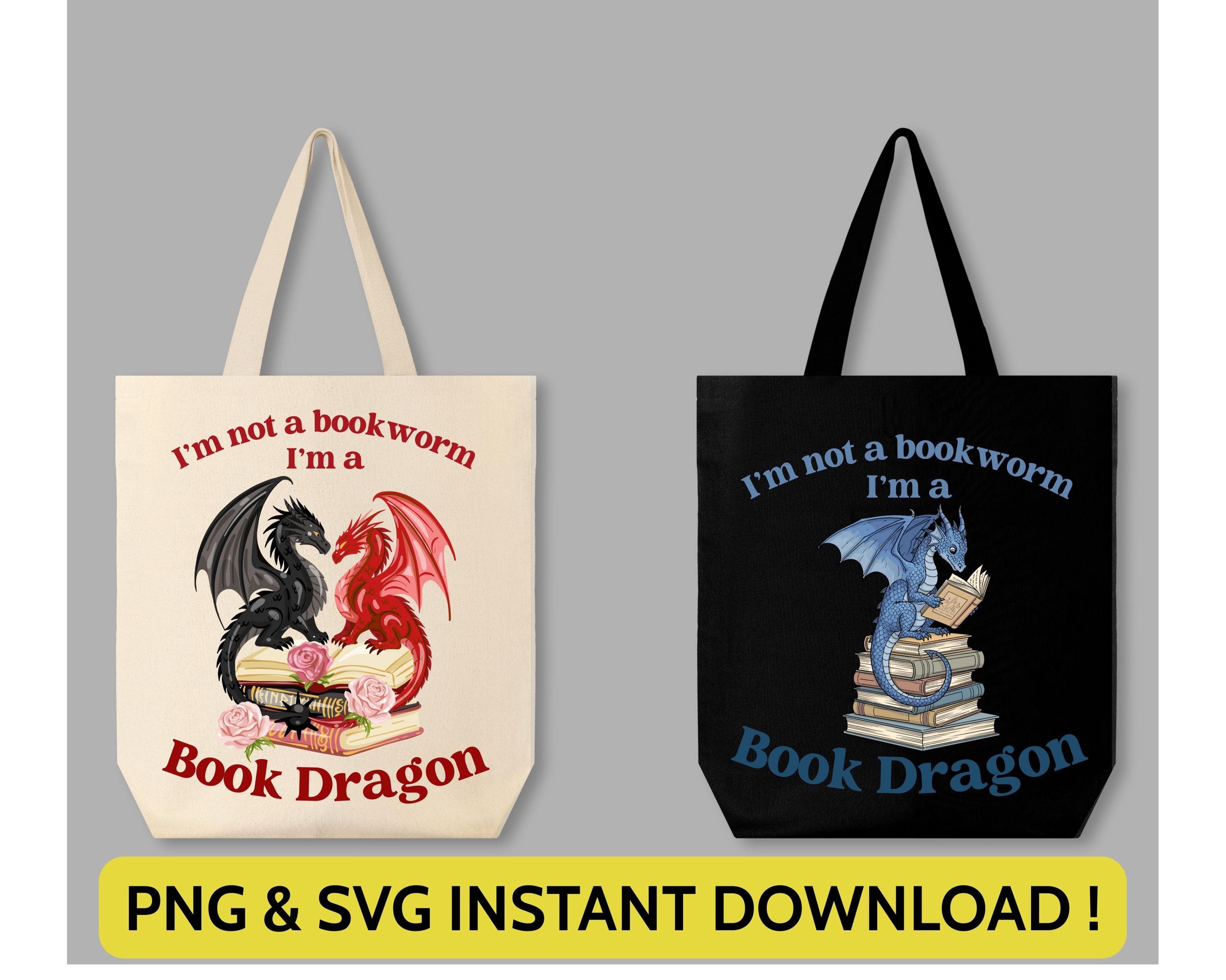 Book Dragon Png Svg | Book Lover 2 Png Svg | I'm Not A Bookworm | Fantasy Reader | Dragon Lover Gift for Cricut & Silhouette