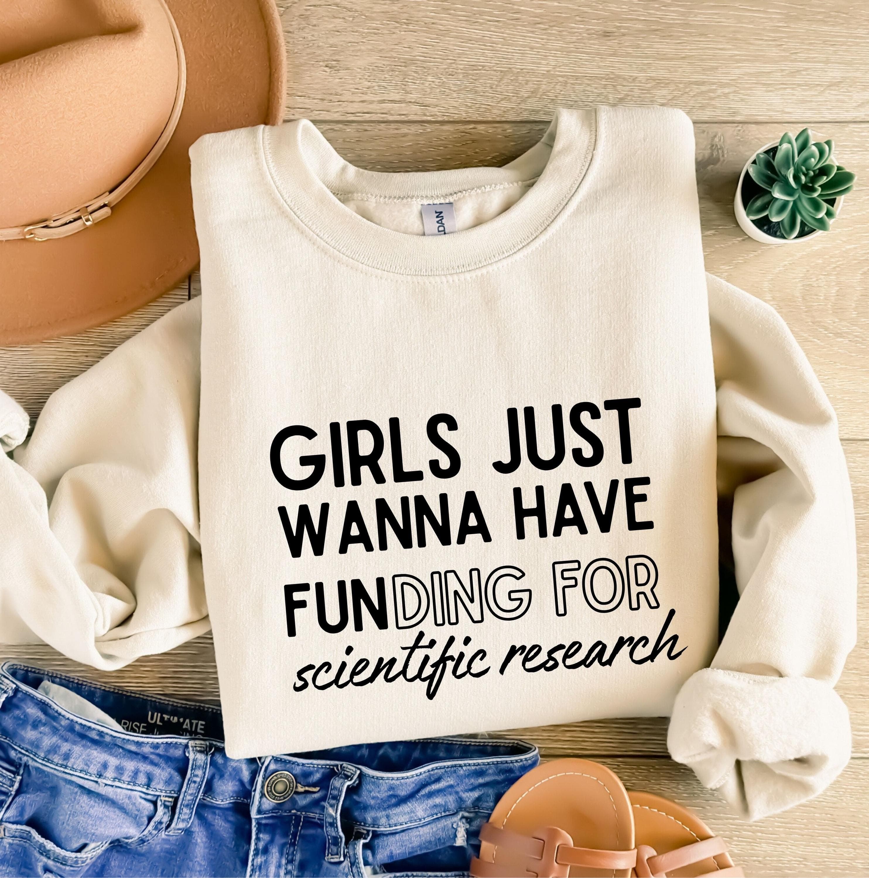 PhD Graduation Design | Girls Just Wanna Have Funding For Scientific Research Png Svg | Scientist Woman Tee for Cricut & Silhouette