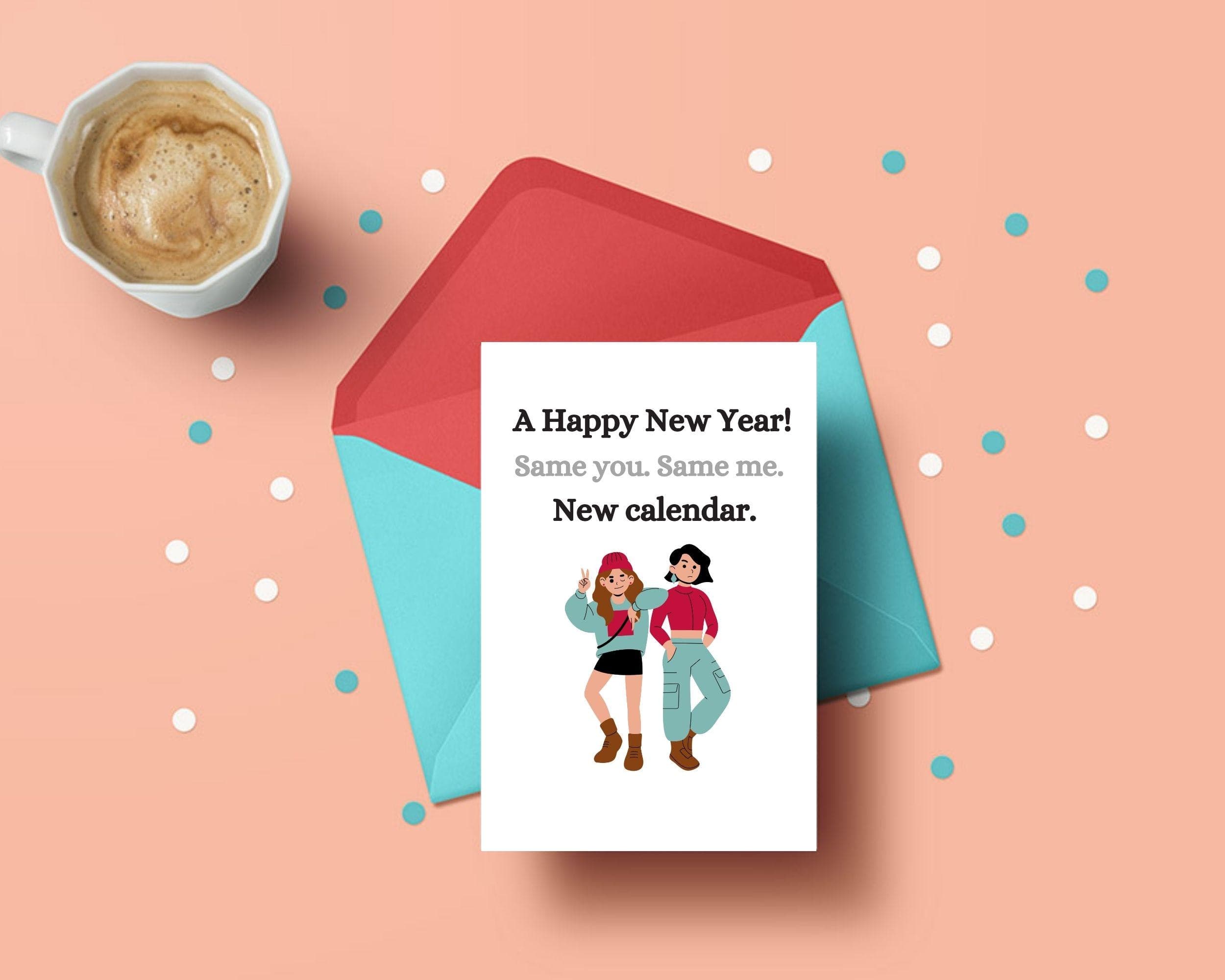 Funny New Year Card 2026 | Sarcastic Millennial Humor (Digital Download)