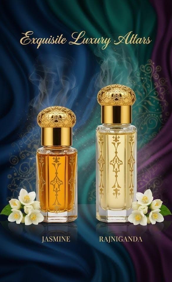 Jasmine & Rajnigandha Attar combo | Natural White Floral Perfume Oil