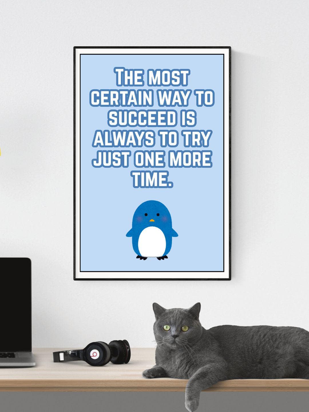 Motivational Quote Prints | Modern Home Office Art (Digital Download) Blue - image 2