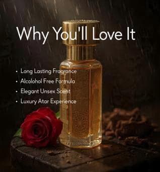 Oud & Roses Attar | Rose Oud Perfume Oil | Alcohol-Free Unisex Fragrance - image 3