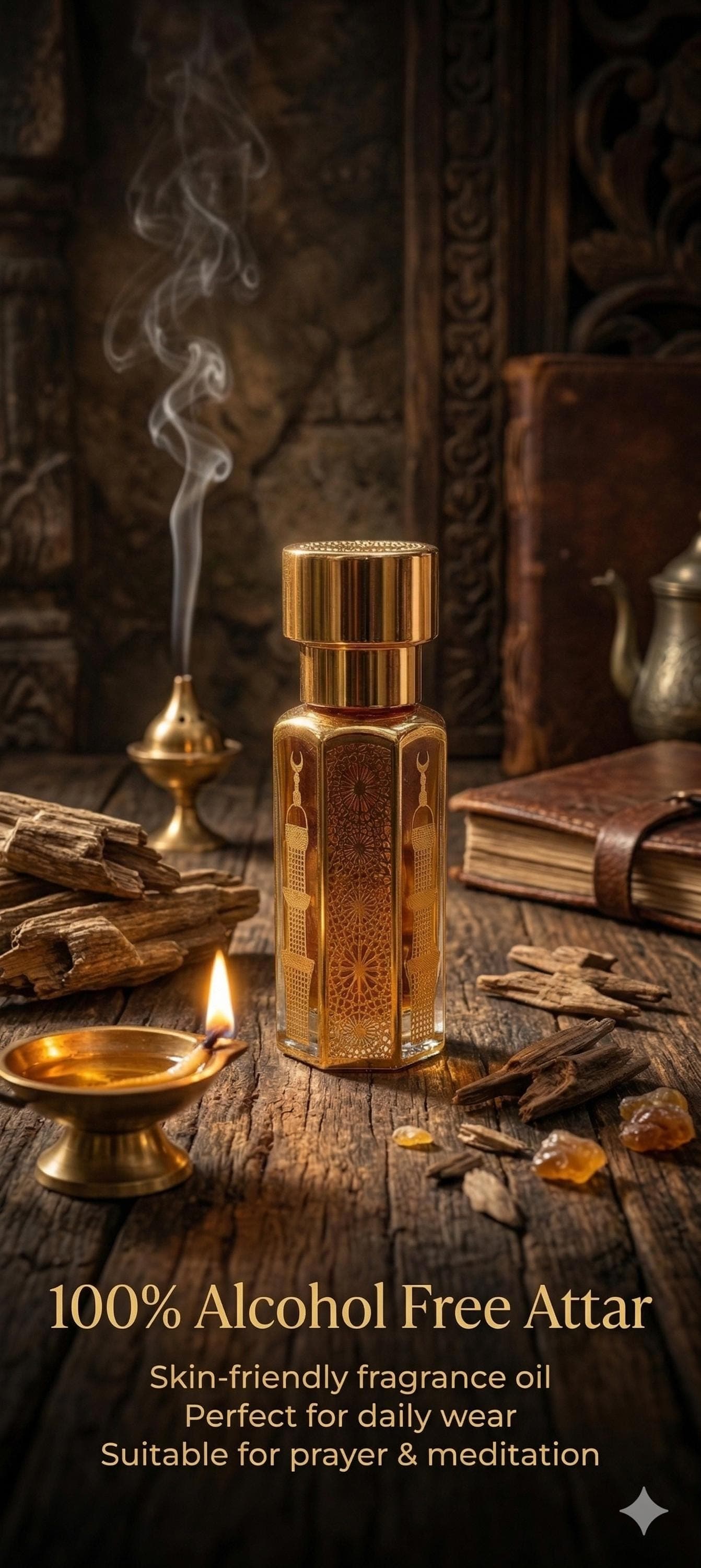 Oud Imphal Attar | Rare Indian Agarwood Perfume Oil | Woody Amber Fragrance (Alcohol-Free) - image 4
