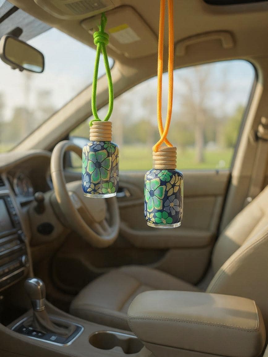 Sandalwood and Tuberose Car Perfume Combo set| Hanging Air Freshener (15ml each)