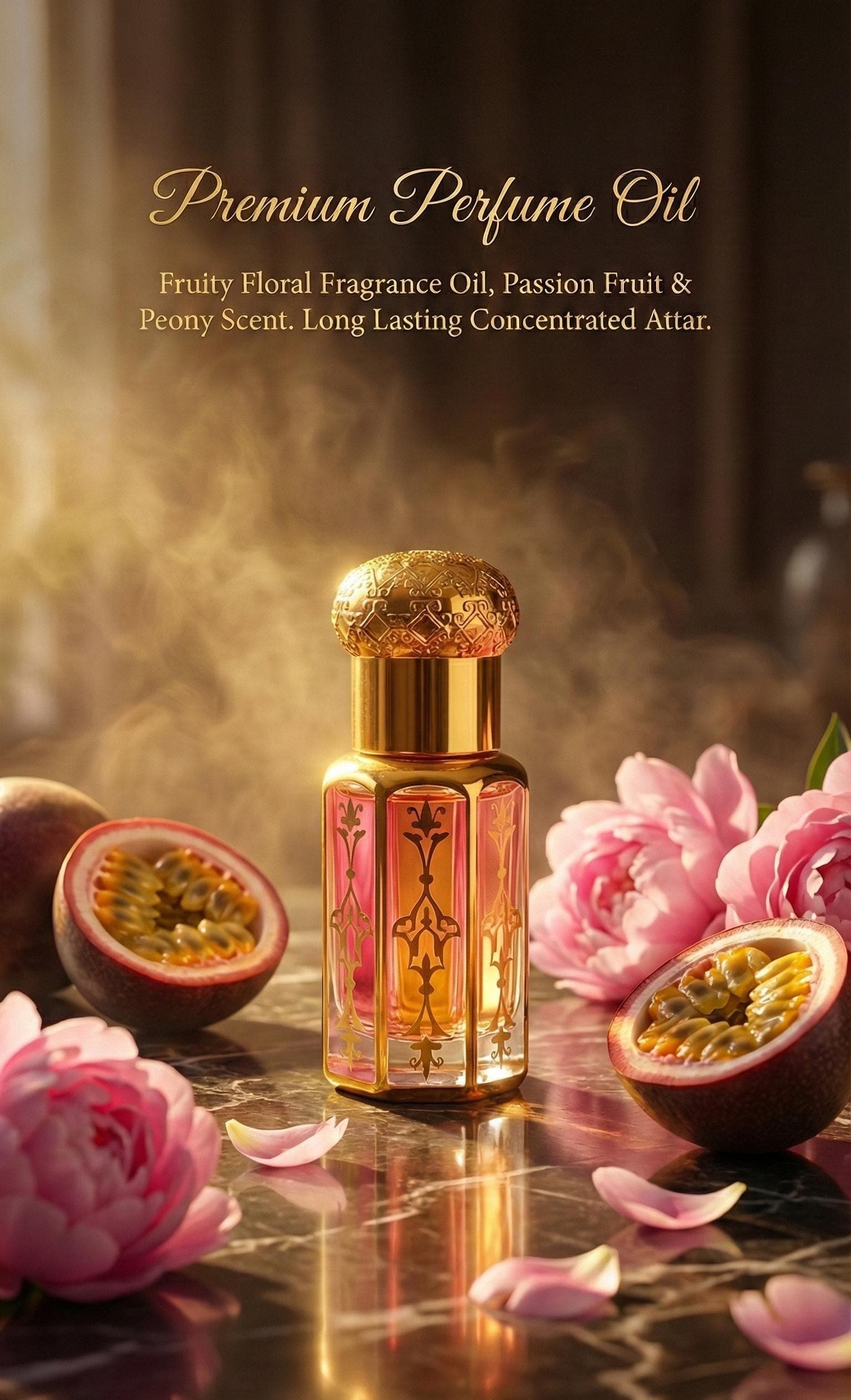 Passion Fruit Peony Perfume Oil - Long Lasting Fruity Floral BOMB-SHll-Z Attar