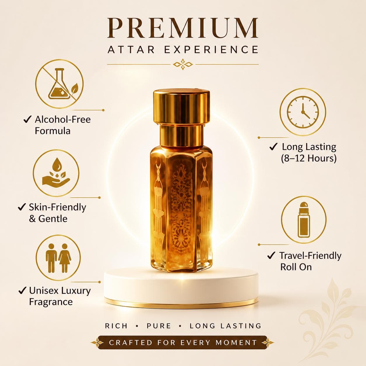 Fruity Floral Amber Attar Oil | Long Lasting Perfume Oil | Luxury Unisex Fragrance | Alcohol Free Roll On | Sweet Warm Scent - image 4