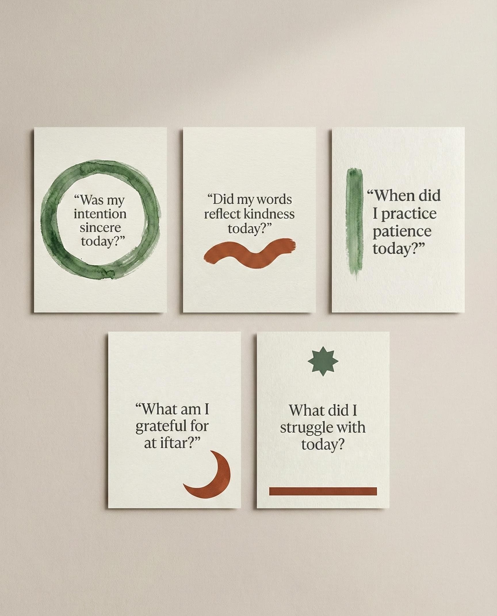 Ramadan Fasting Reflection Cards | 16 Minimal Islamic Journal Prompts | A4 Printable | Modern Muslim Reflection | Ramadan Gift - image 4