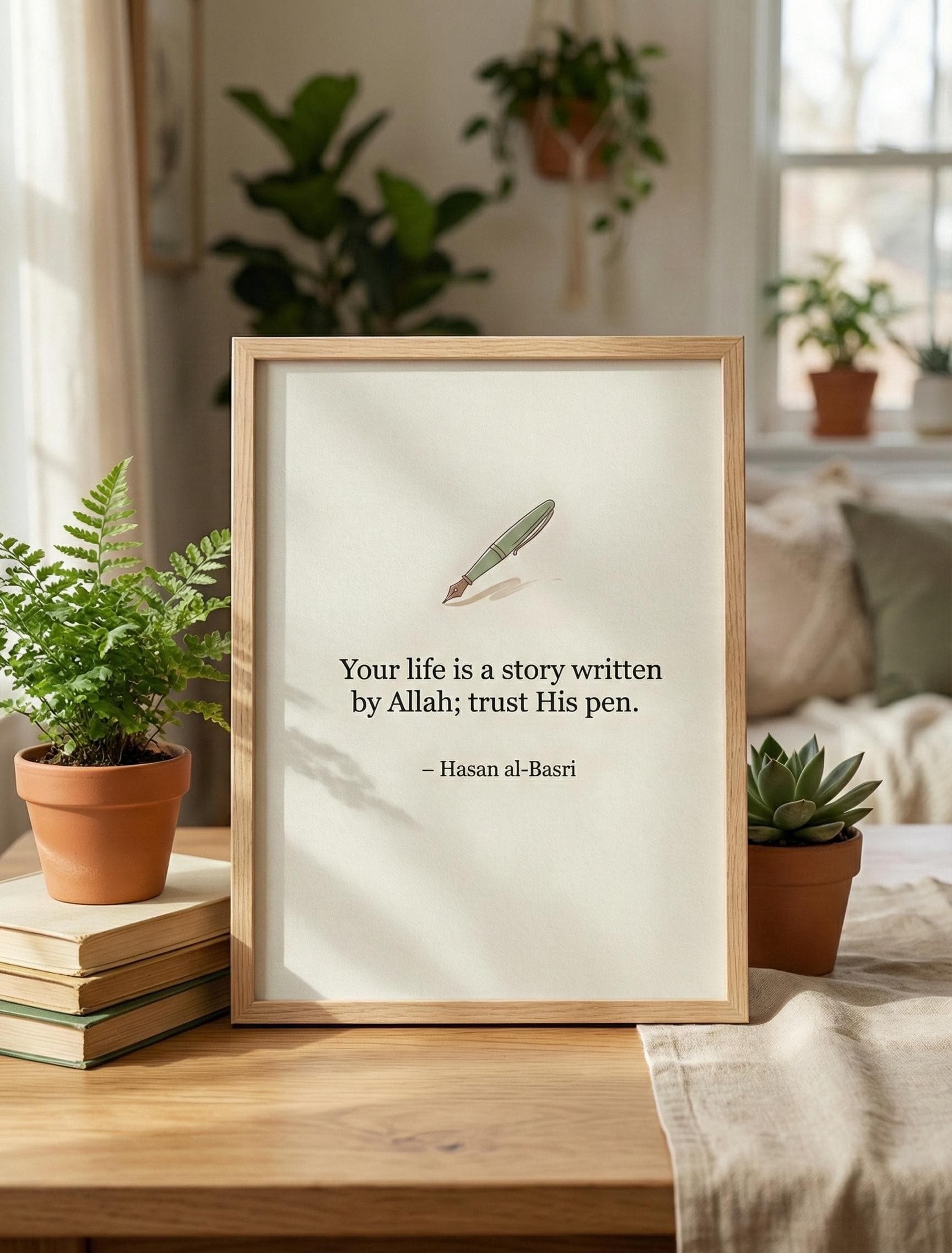 Minimalist Islamic Art Print – Hasan al-Basri Quote (Digital Download)