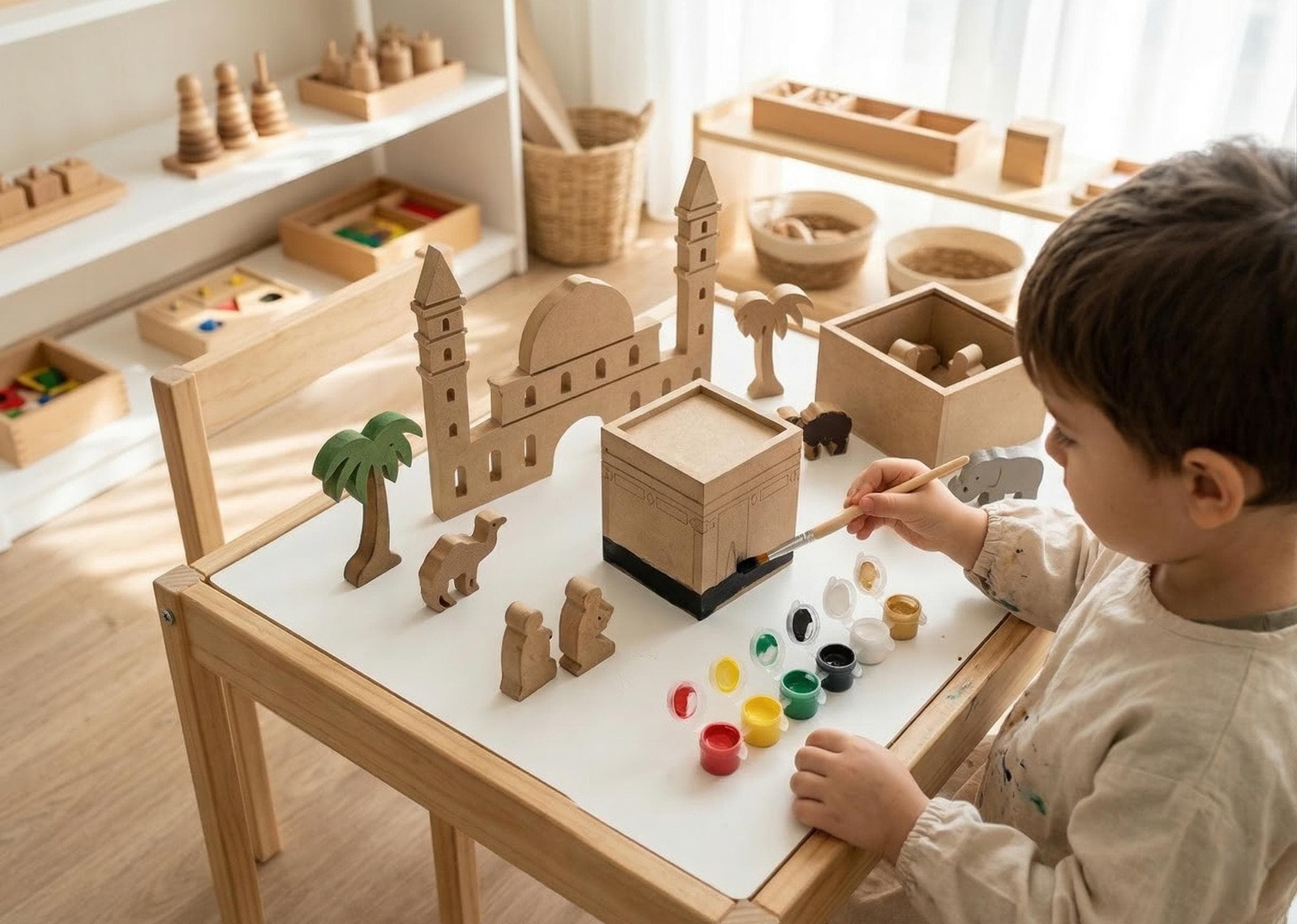 DIY Hajj Craft Kit – Kaaba Mosque Montessori Toy, Islamic Kids Activity, Muslim Painting Set - image 4