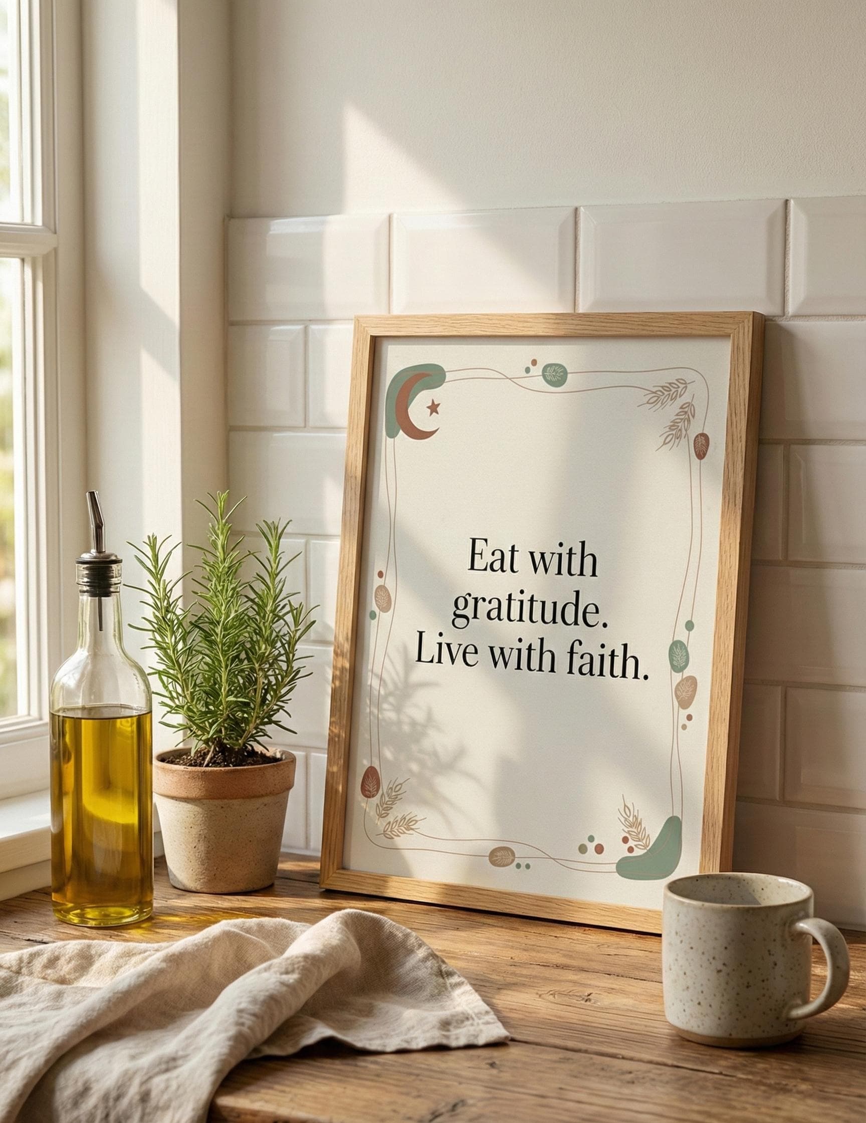 Islamic Kitchen Art | Eat With Gratitude Print (Digital Download)