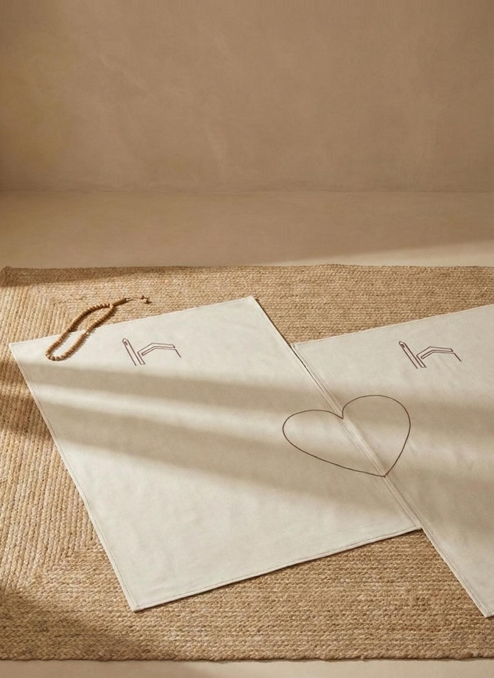 Linen Couple Prayer Mat Set – Minimalist Islamic Wedding Gift - image 3