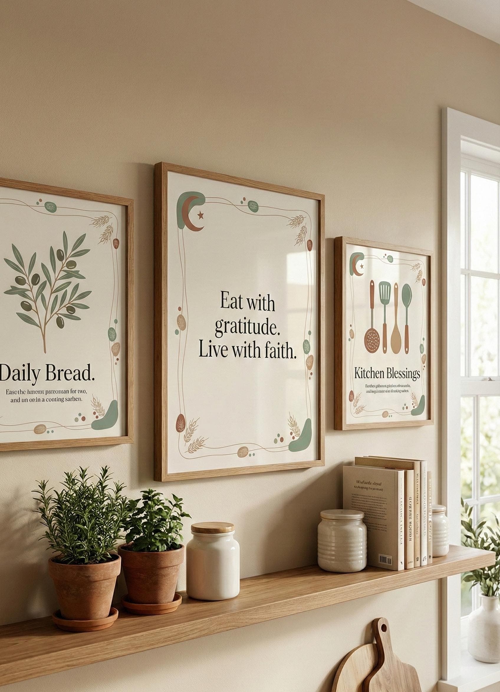 Islamic Kitchen Art | Eat With Gratitude Print (Digital Download) - image 4