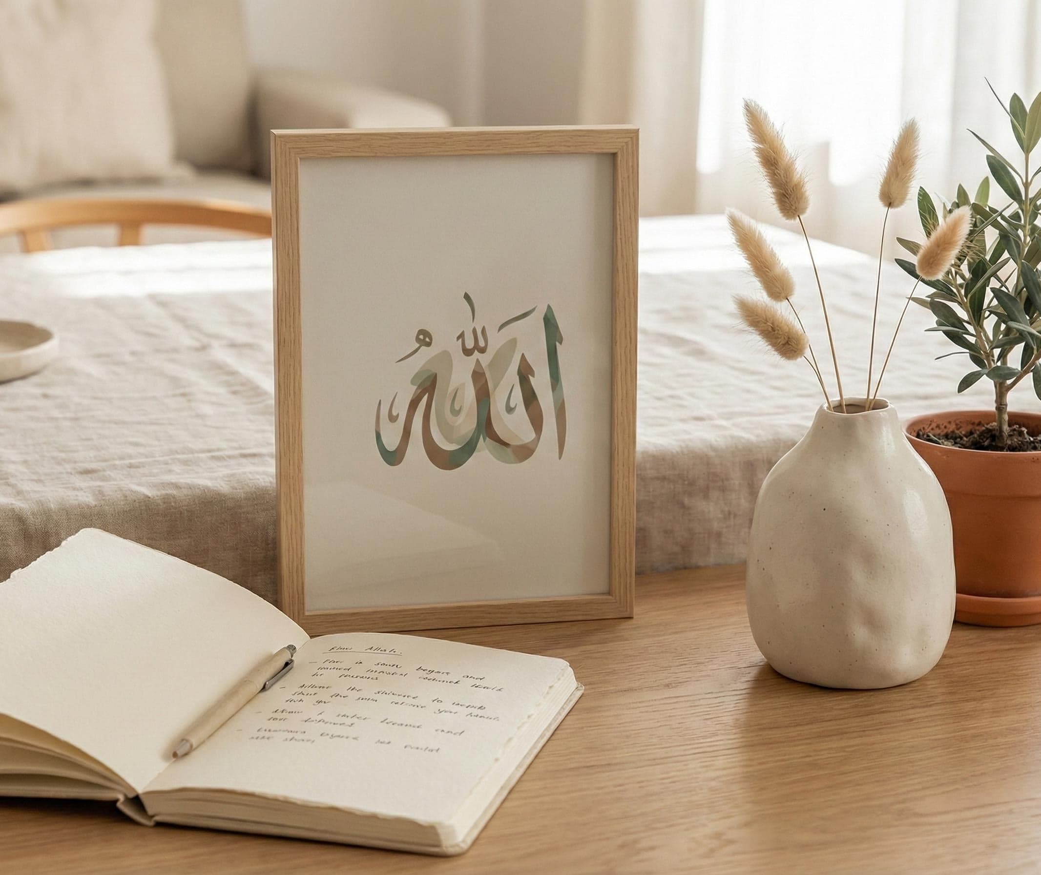 Allah Wall Art | Abstract Arabic Calligraphy, Islamic Home Decor (Digital Download) - image 3
